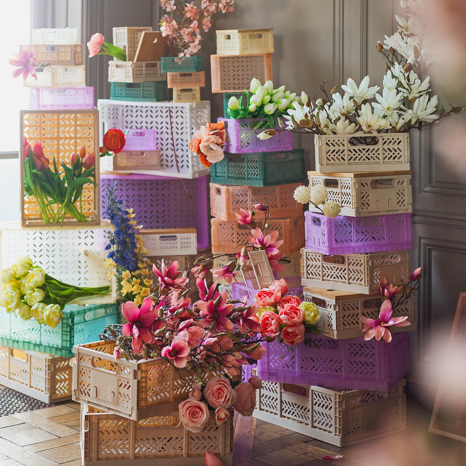 Klappboxen-Set Glitter mit Deckel