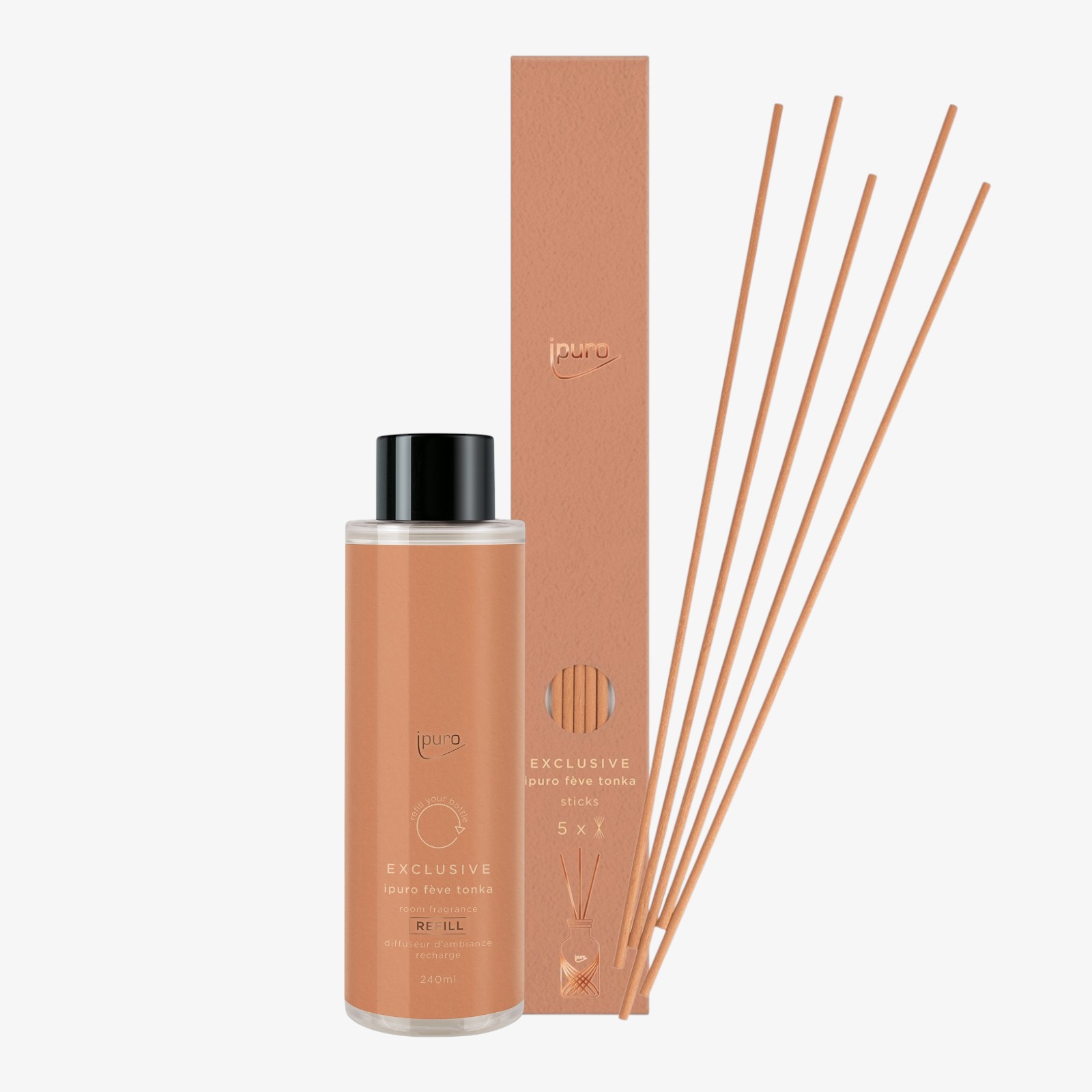 ipuro EXCLUSIVE Raumduft-Nachfüller Fève Tonka mit Sticks