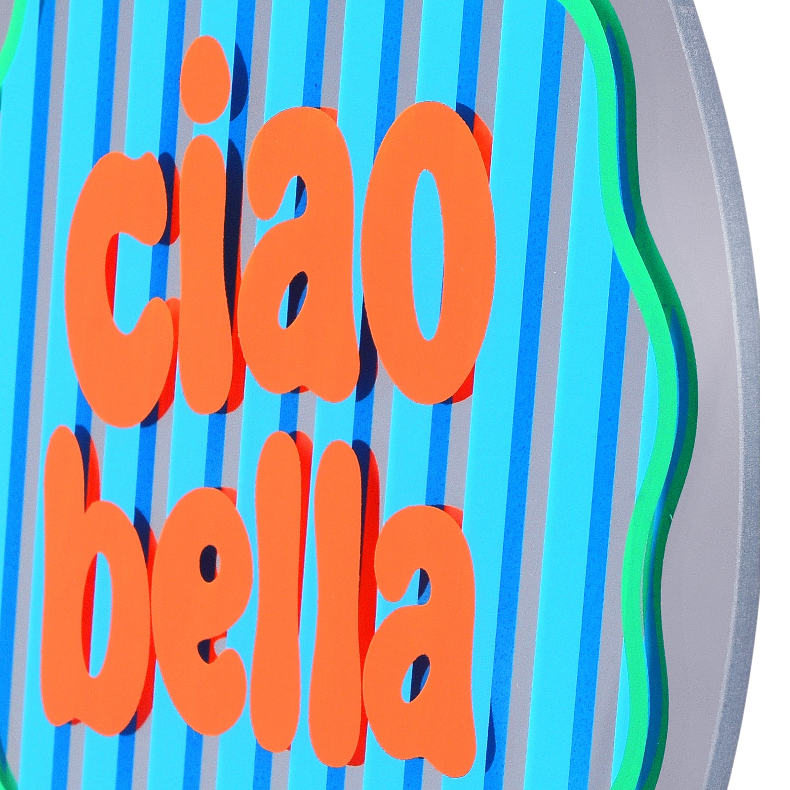 Glas-Wanddeko Ciao Bella, verspiegelt