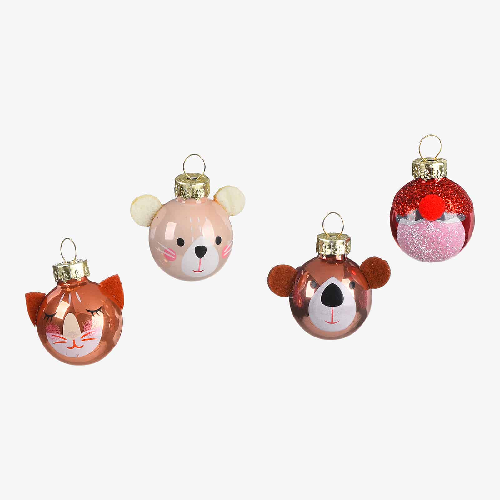 Glas-Weihnachtskugel Filzfigur
