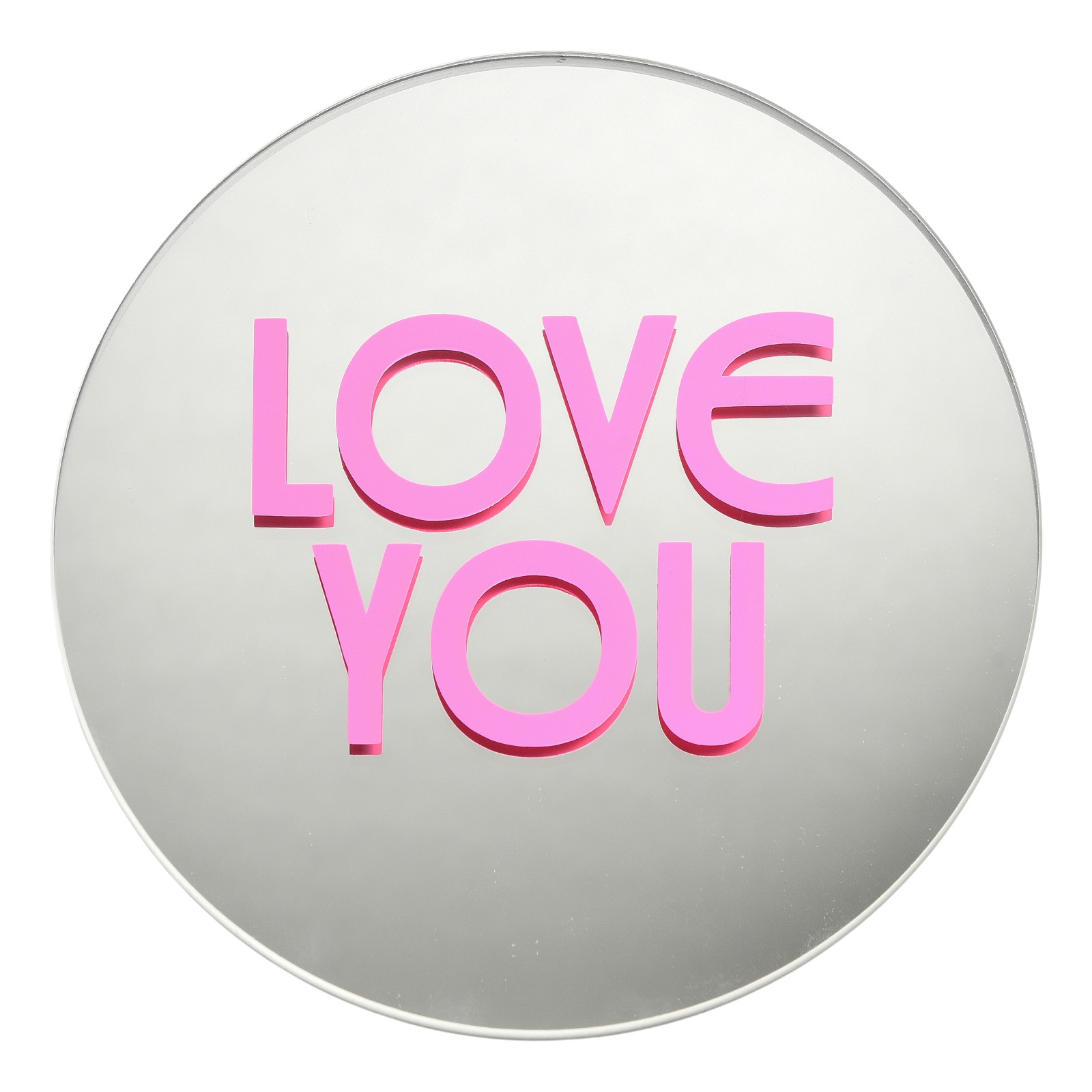 Glas-Wanddeko Love You, verspiegelt