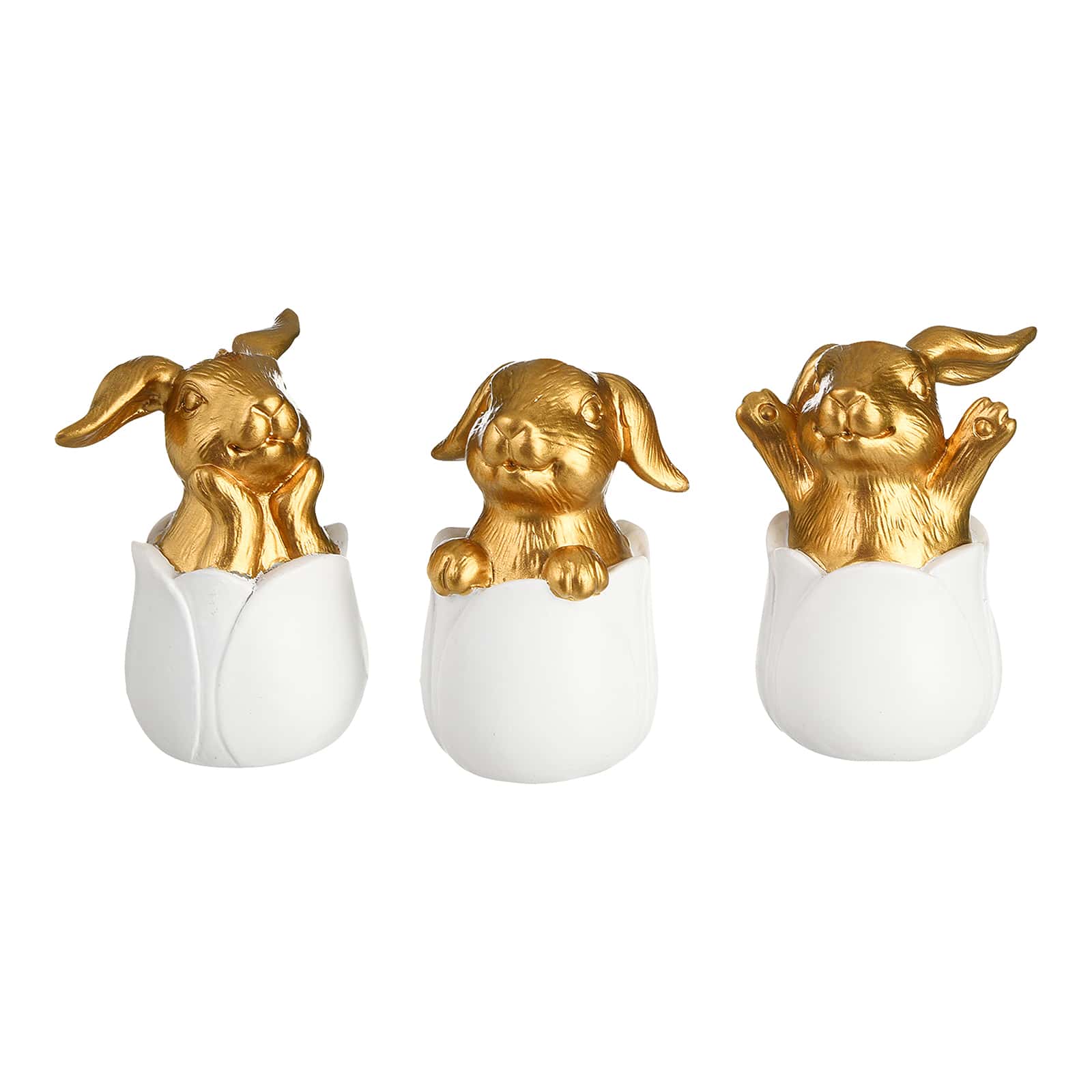 Deko-Figuren-Set Hase in  Blume 