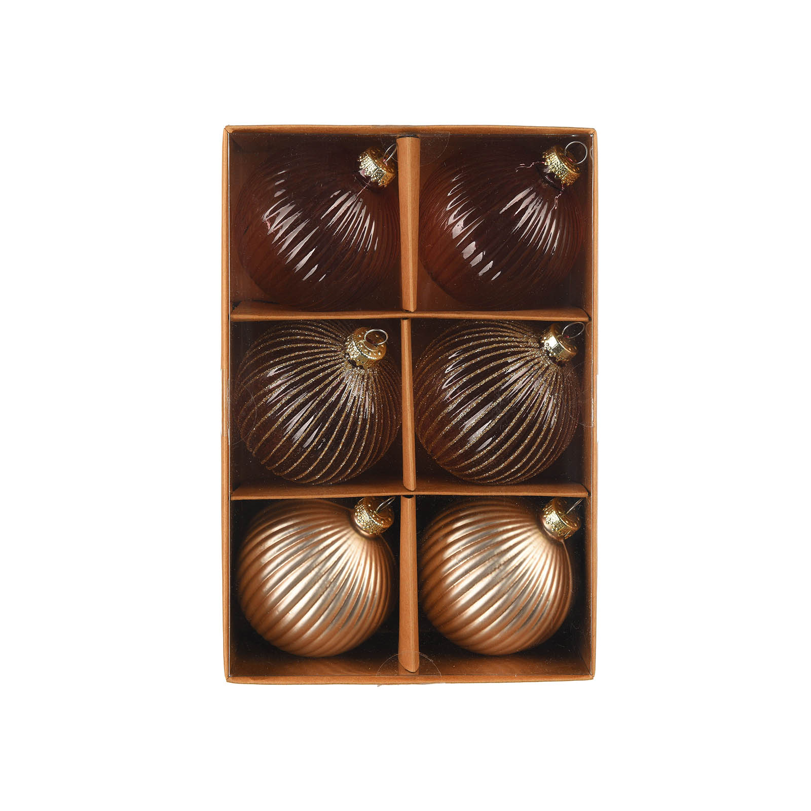 Glas-Weihnachtskugel-Set Rille