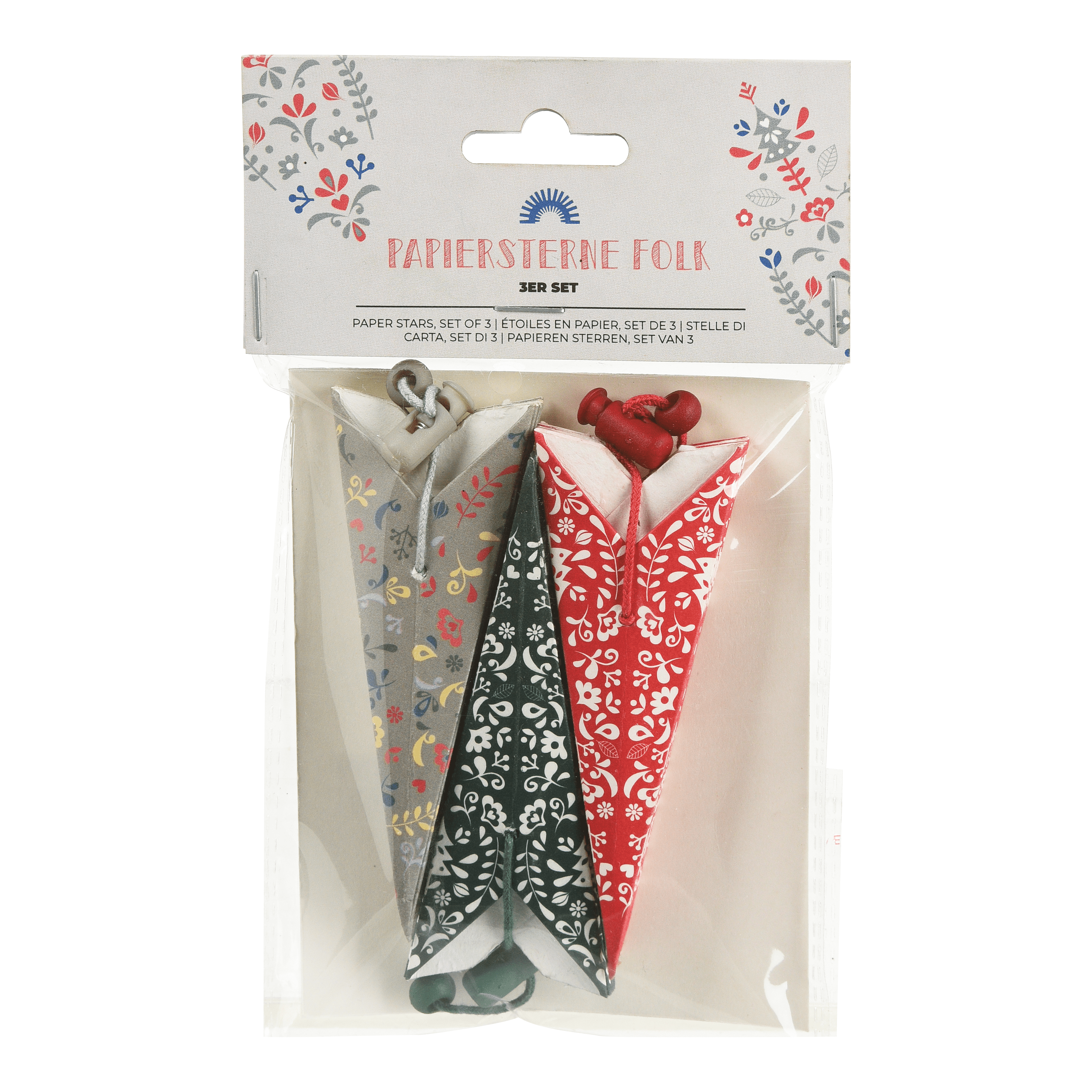 Deko-Papierstern-Set Folk