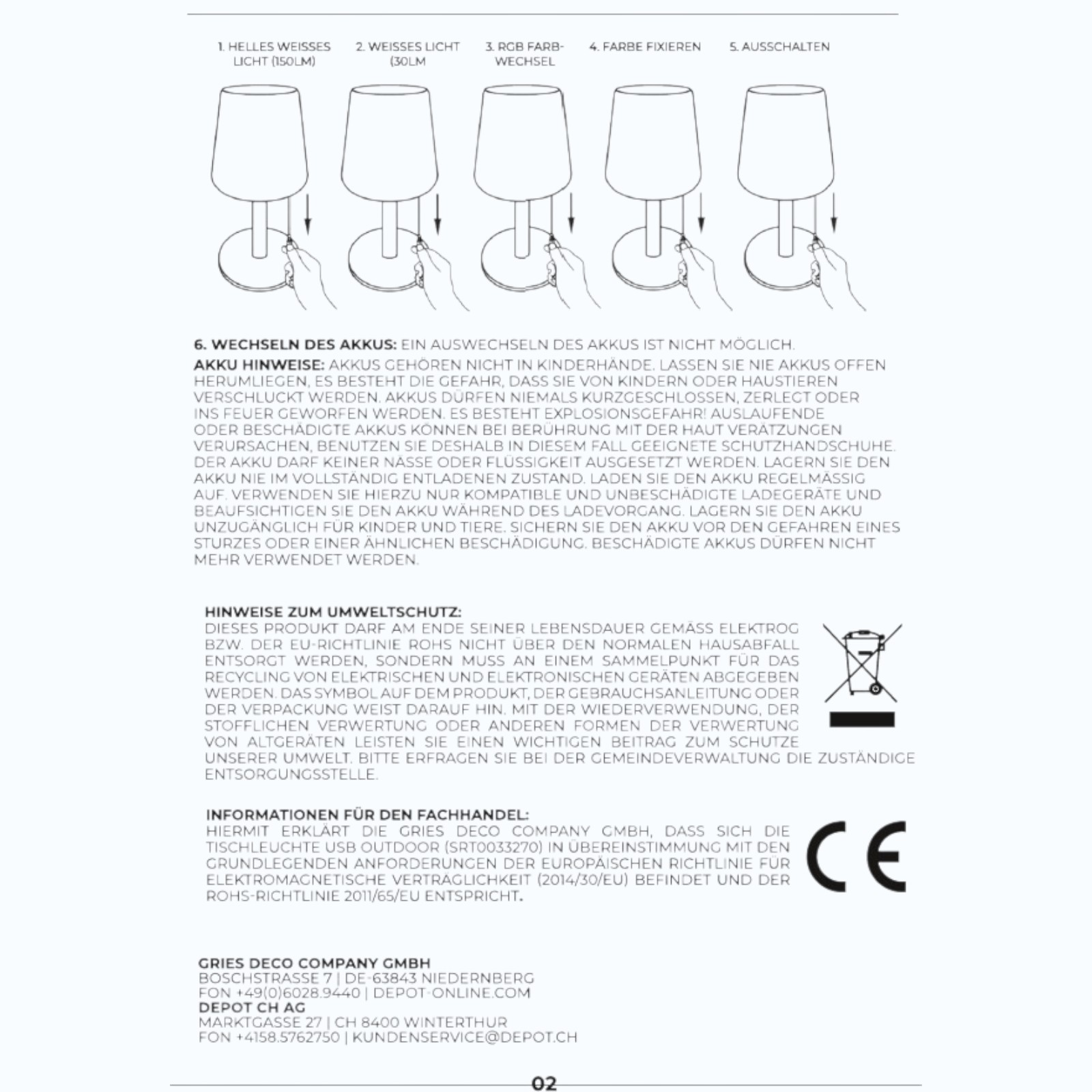 USB-Outdoor-Tischleuchte