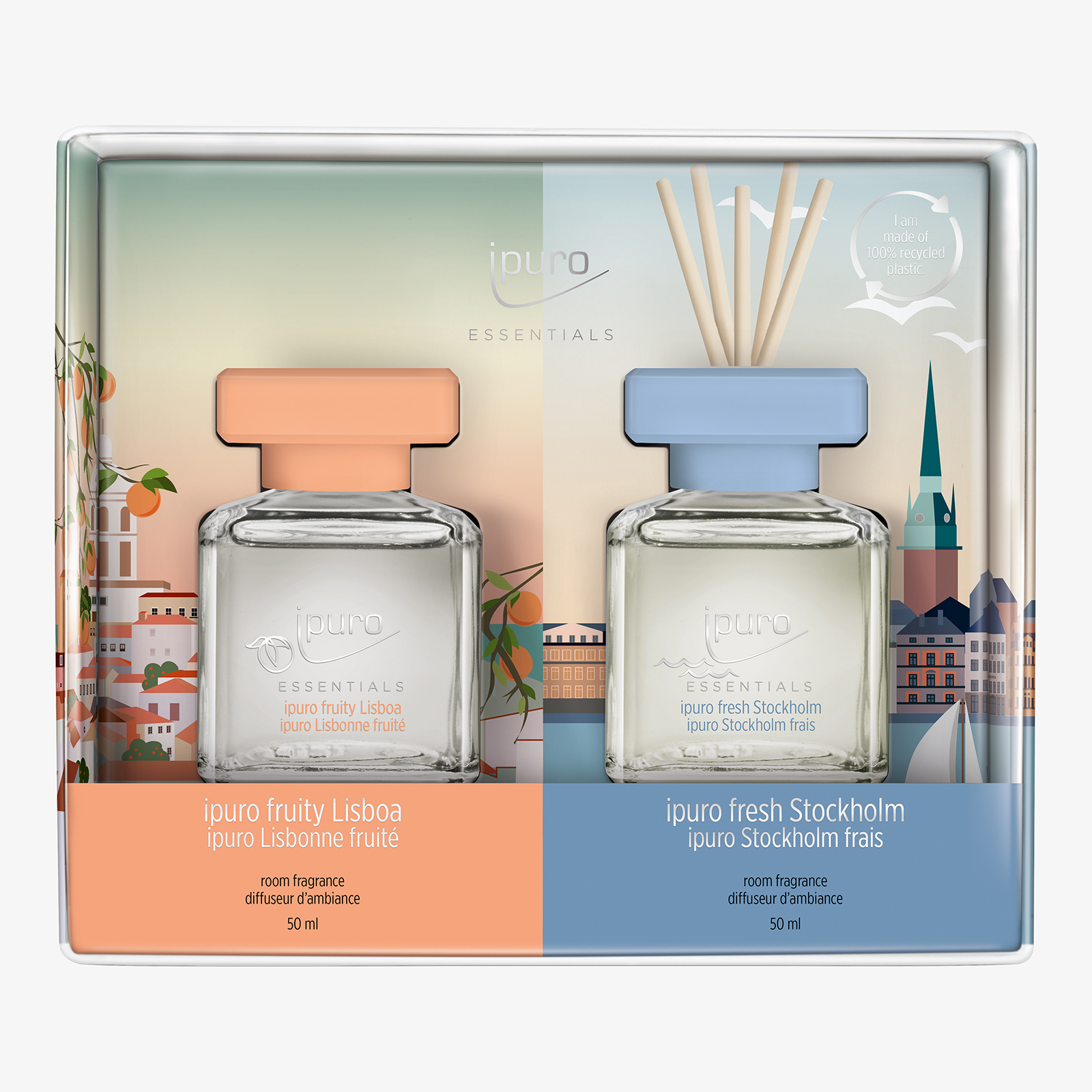 ipuro ESSENTIALS Raumduft-Set Fresh Stockholm & Fruity Lisboa