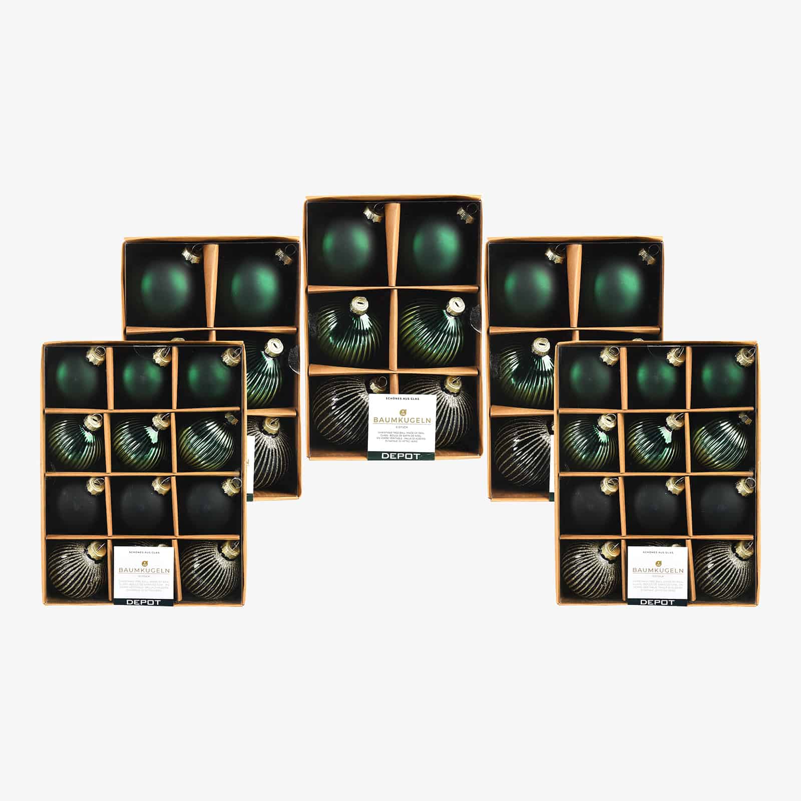 Glas-Weihnachtskugel-Set Rille