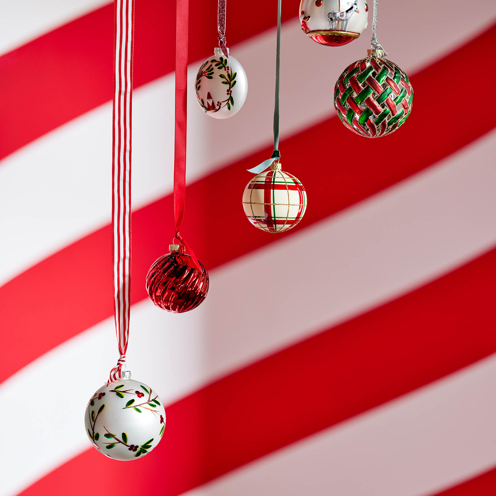 Glas-Weihnachtskugel-Set Wirbel