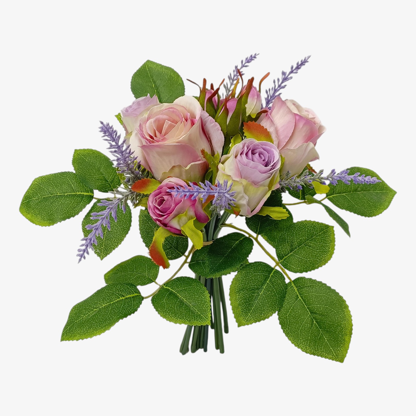 Kunstblumenstrauß Rose mit Lavendel