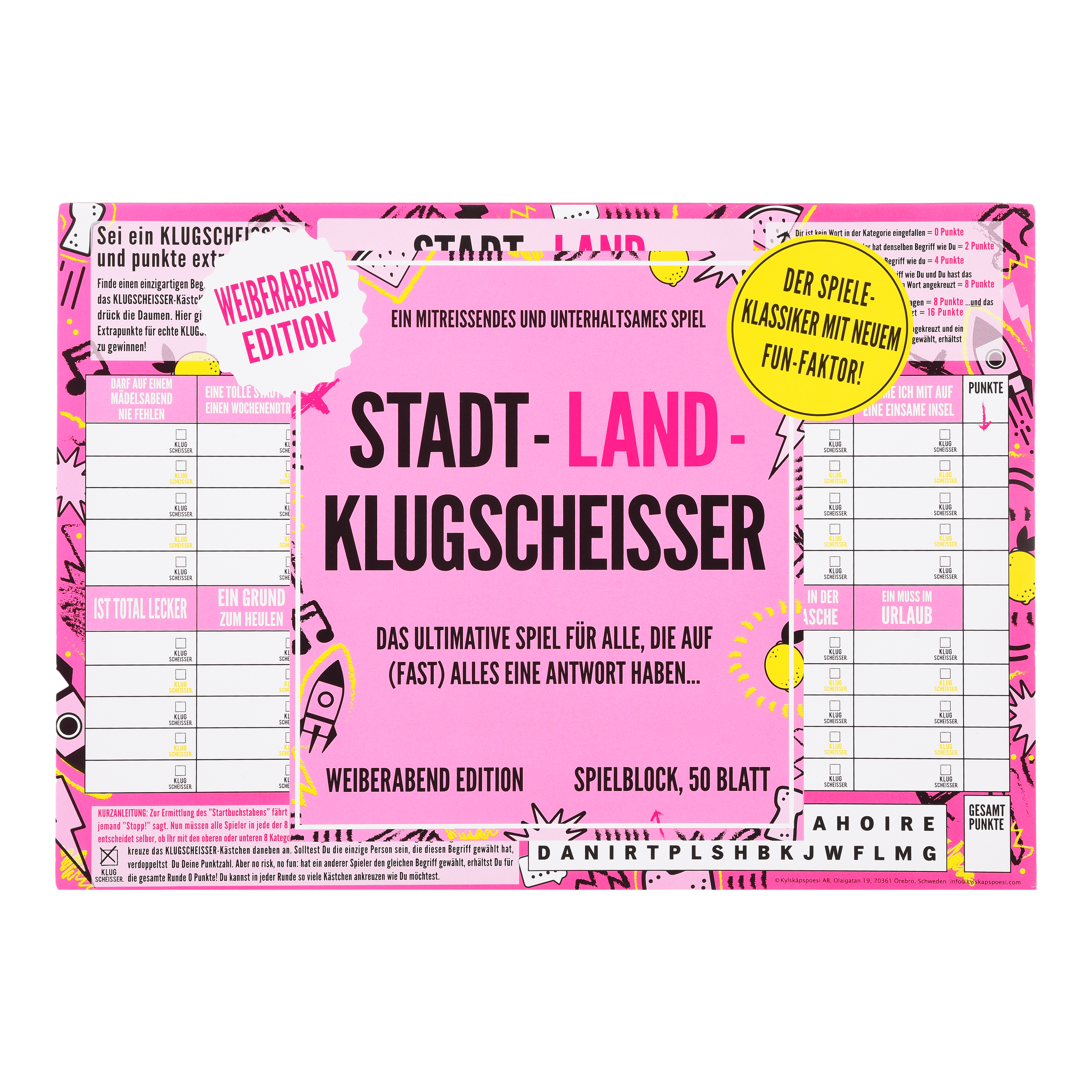 Spielblock Stadt, Land, Klugscheißer