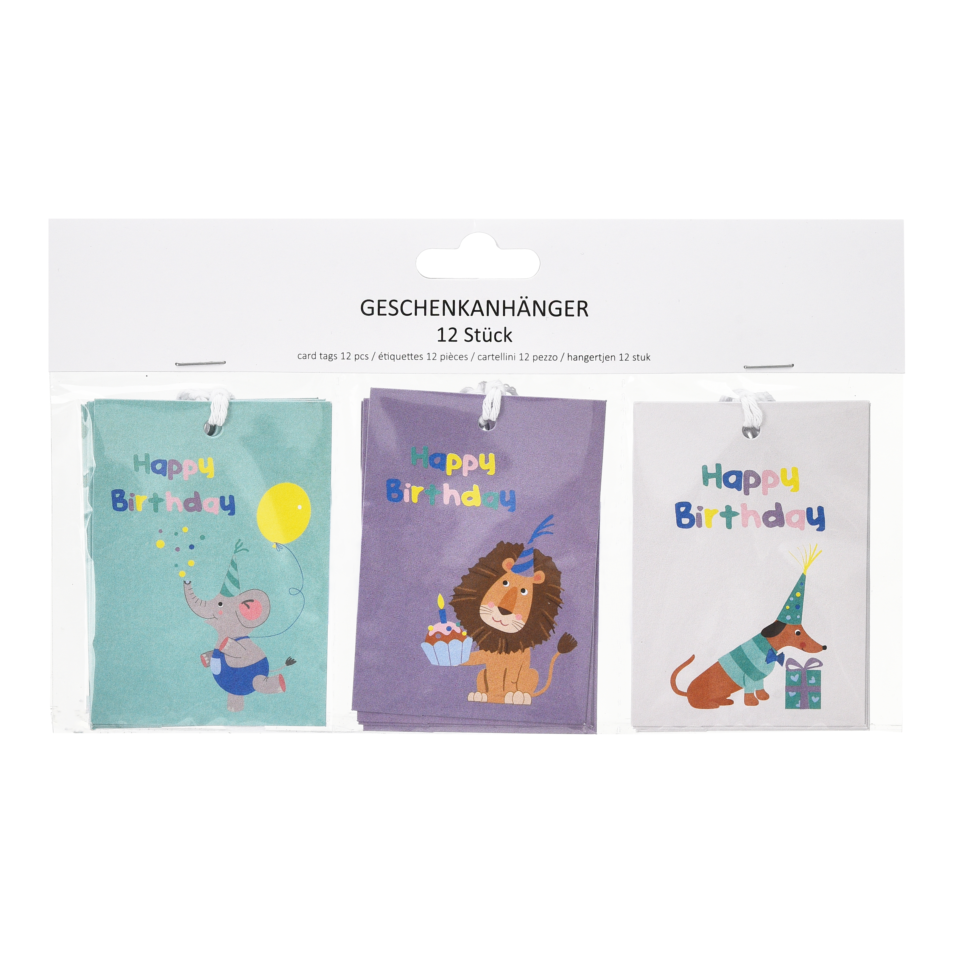 Geschenkanhänger-Set Tierparty