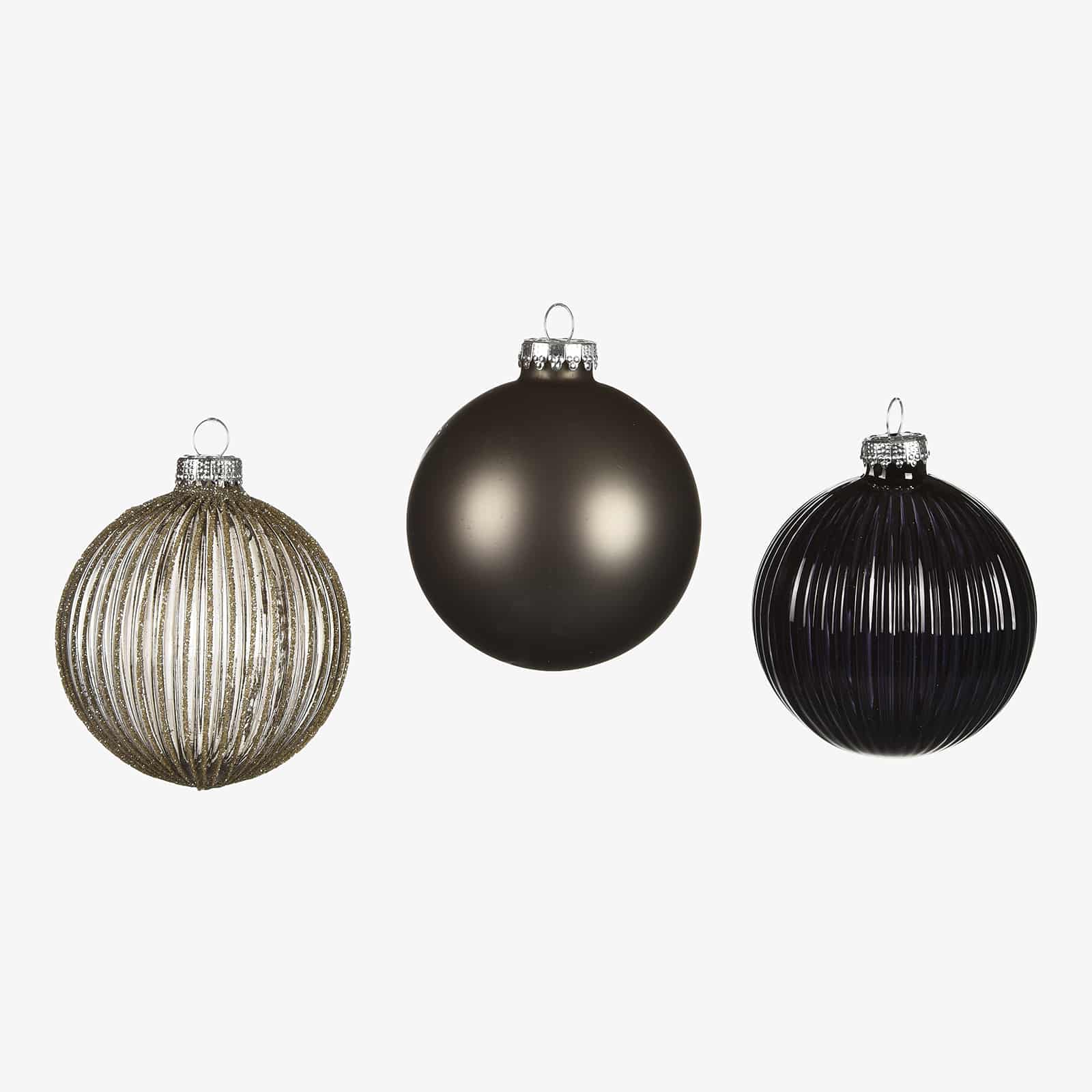 Glas-Weihnachtskugel-Set Rille