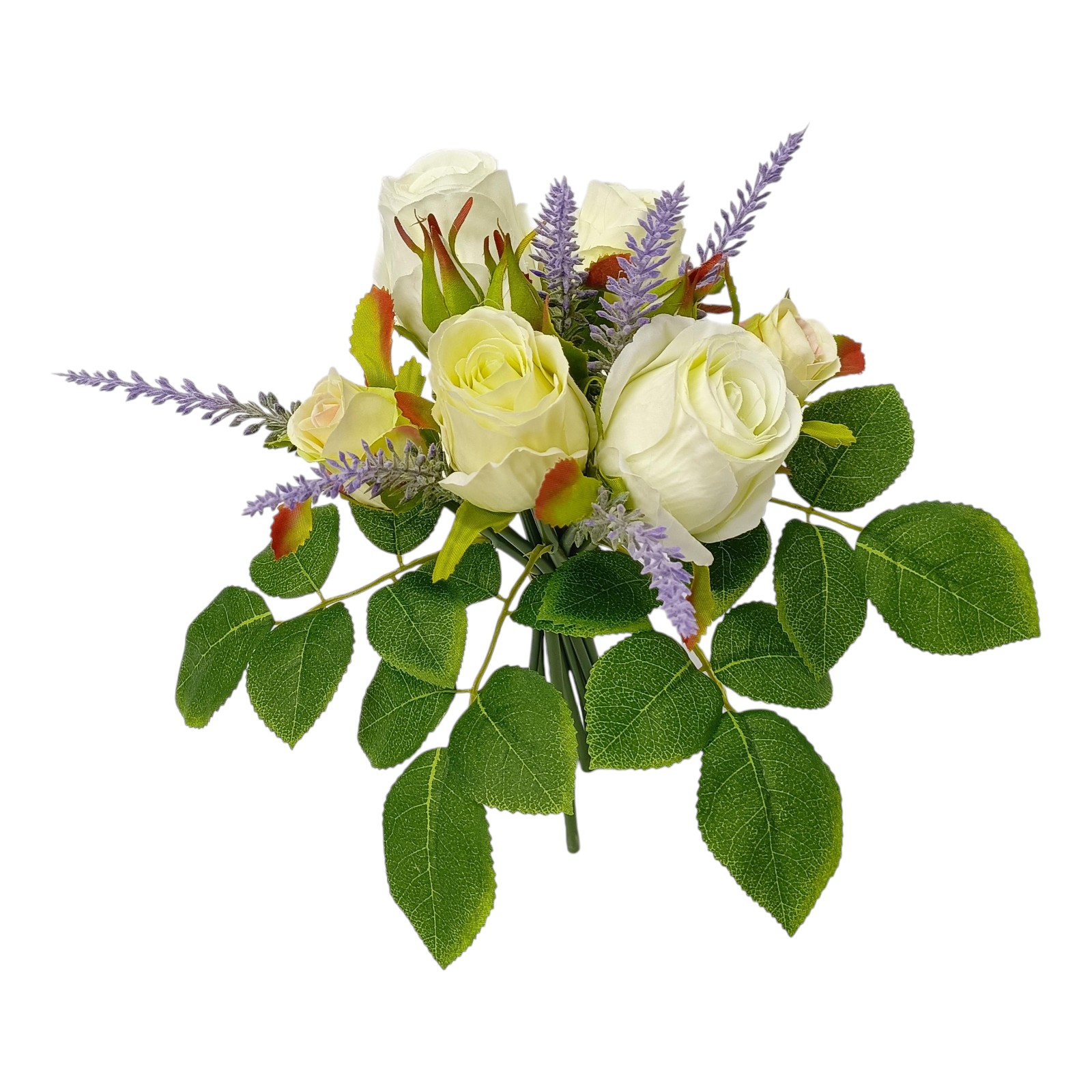Kunstblumenstrauß Rose mit Lavendel