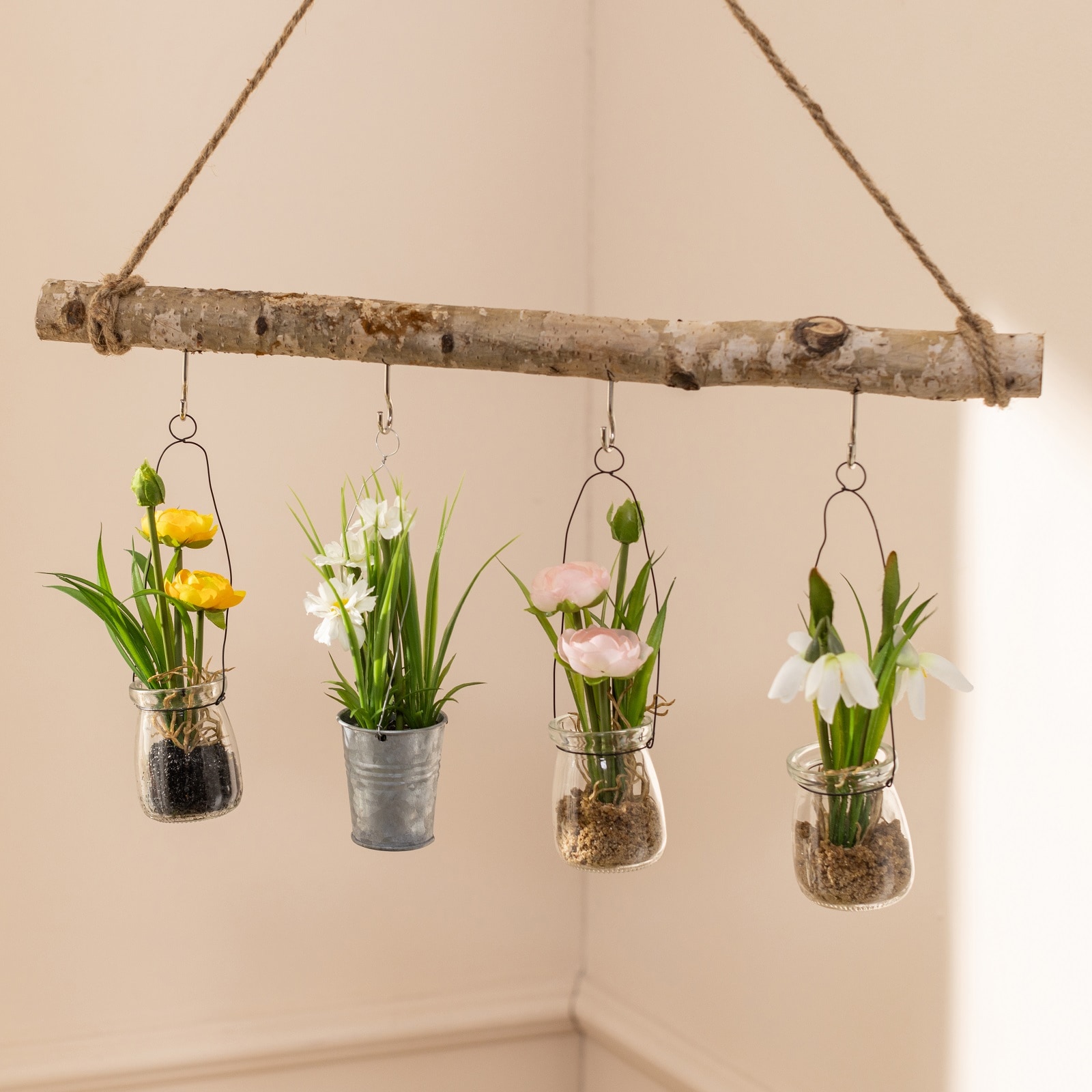 Kunstblume Gänseblümchen im Zinktopf