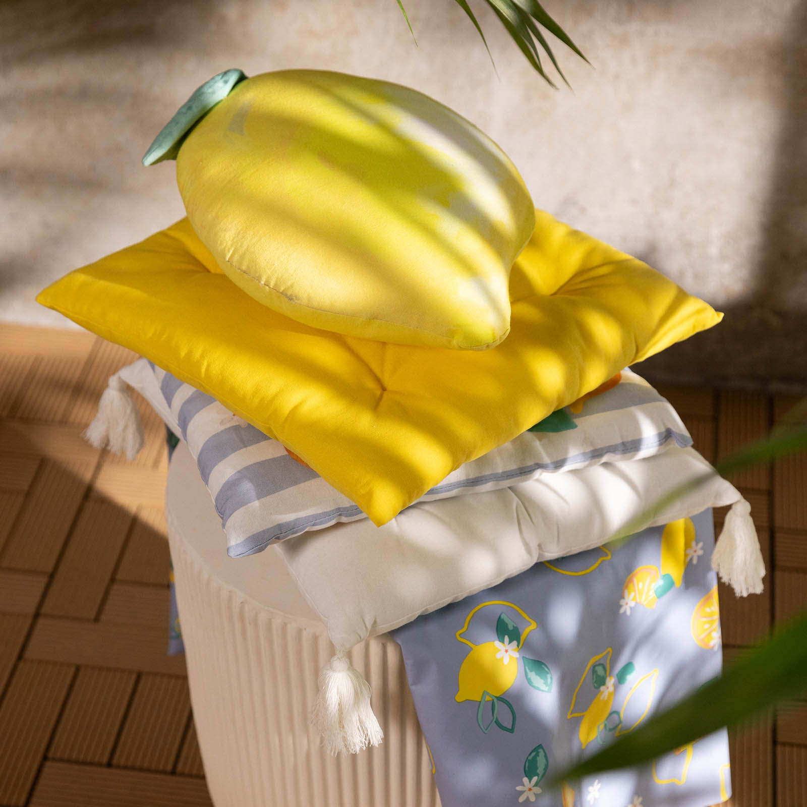 Outdoor-Deko-Kissen Zitrone