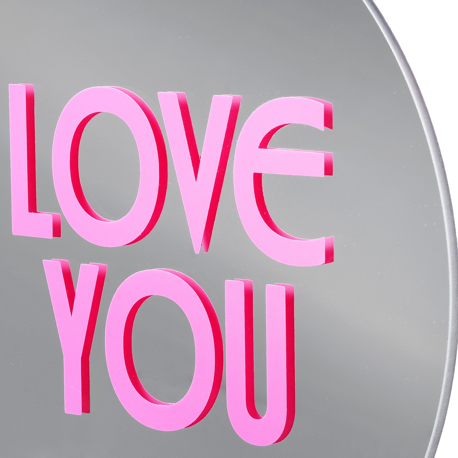 Glas-Wanddeko Love You, verspiegelt