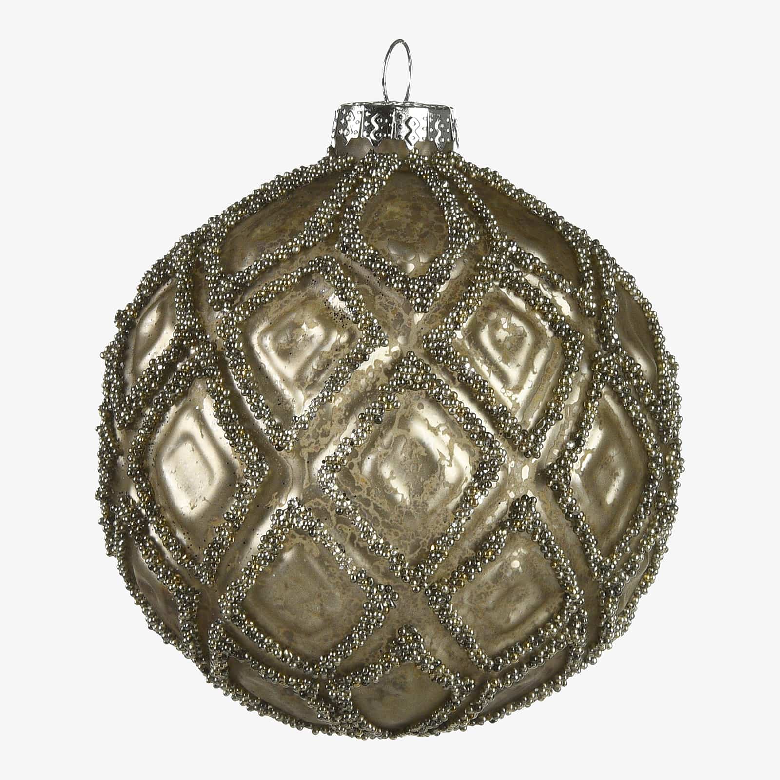 Glas-Weihnachtskugel Sugar Romb