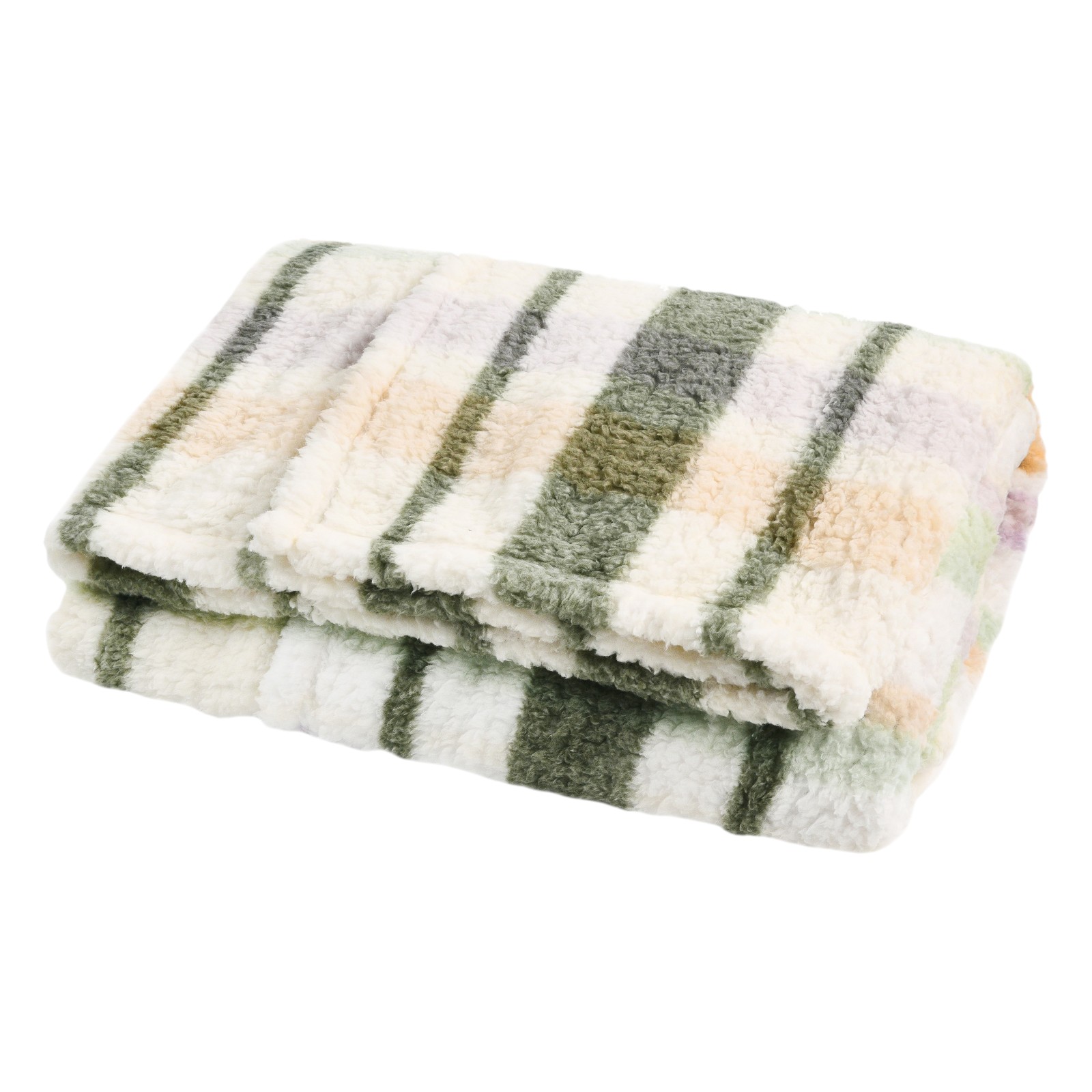 Teddy-Kissenhülle Karo mit Decke