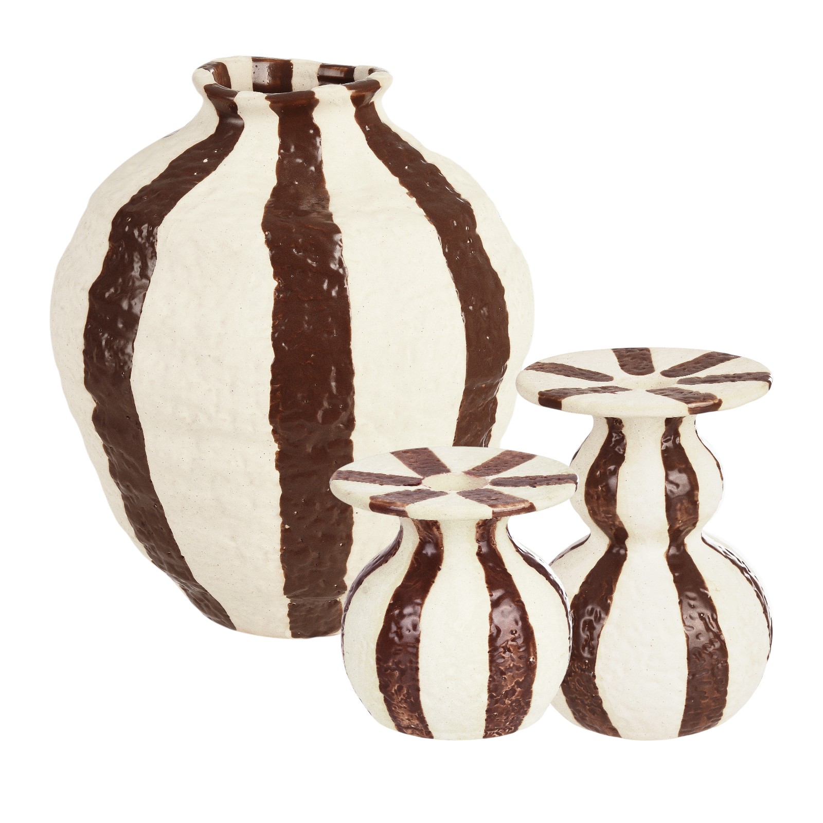 Kerzenhalter-Set Loori mit Vase