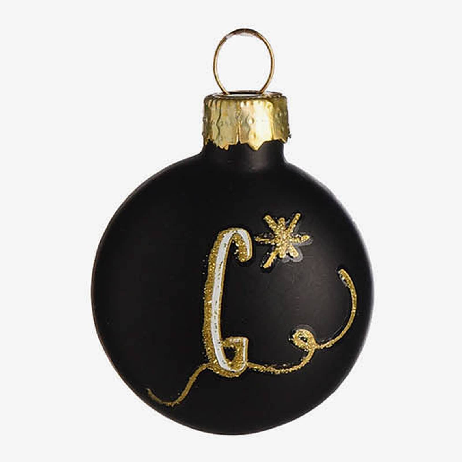 Glas-Baumschmuck Mini-Taler Monogramm G