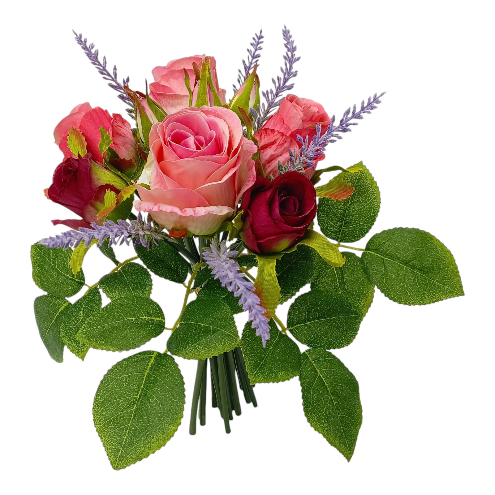 Kunstblumenstrauß Rose mit Lavendel