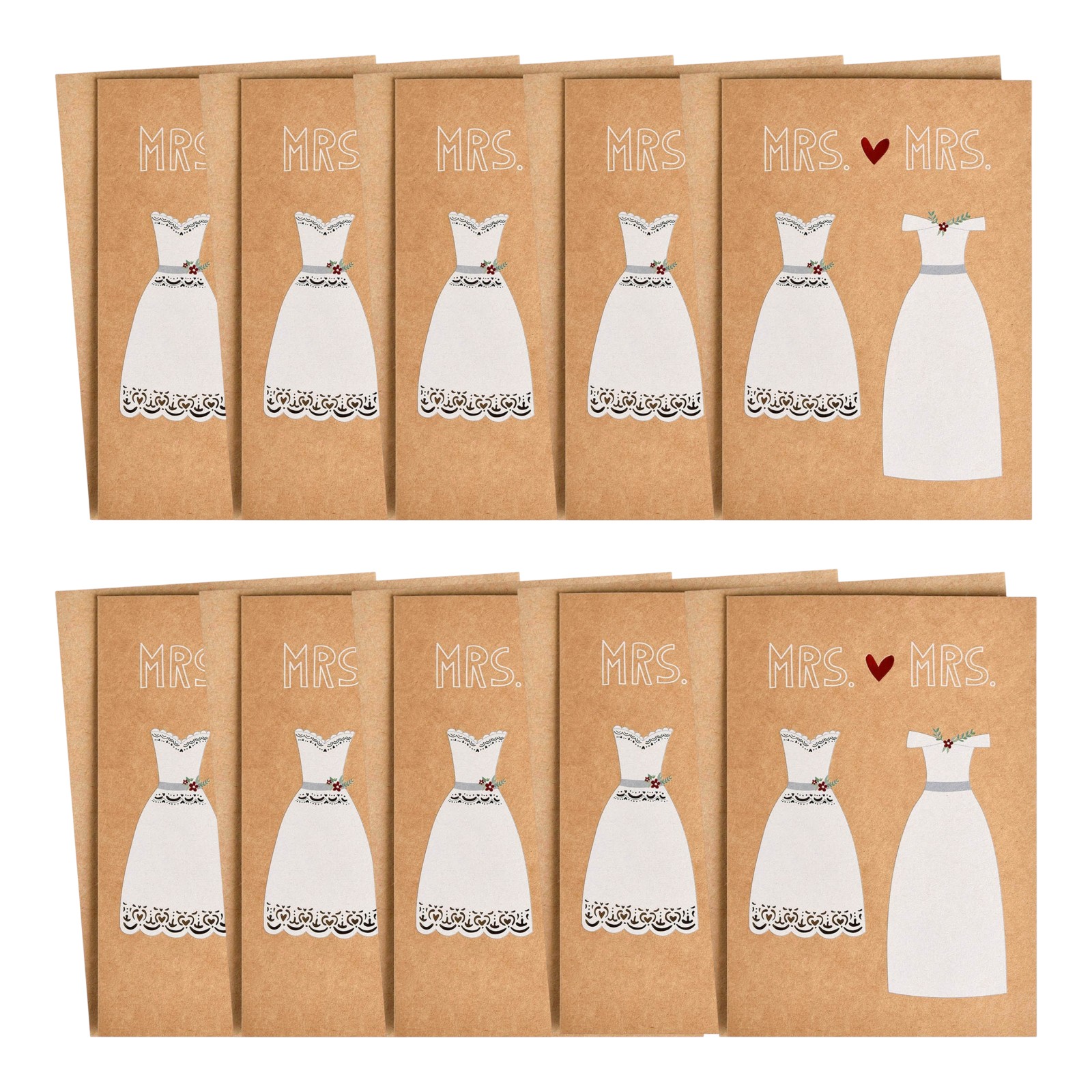 Einladungskarten-Set Mrs & Mrs