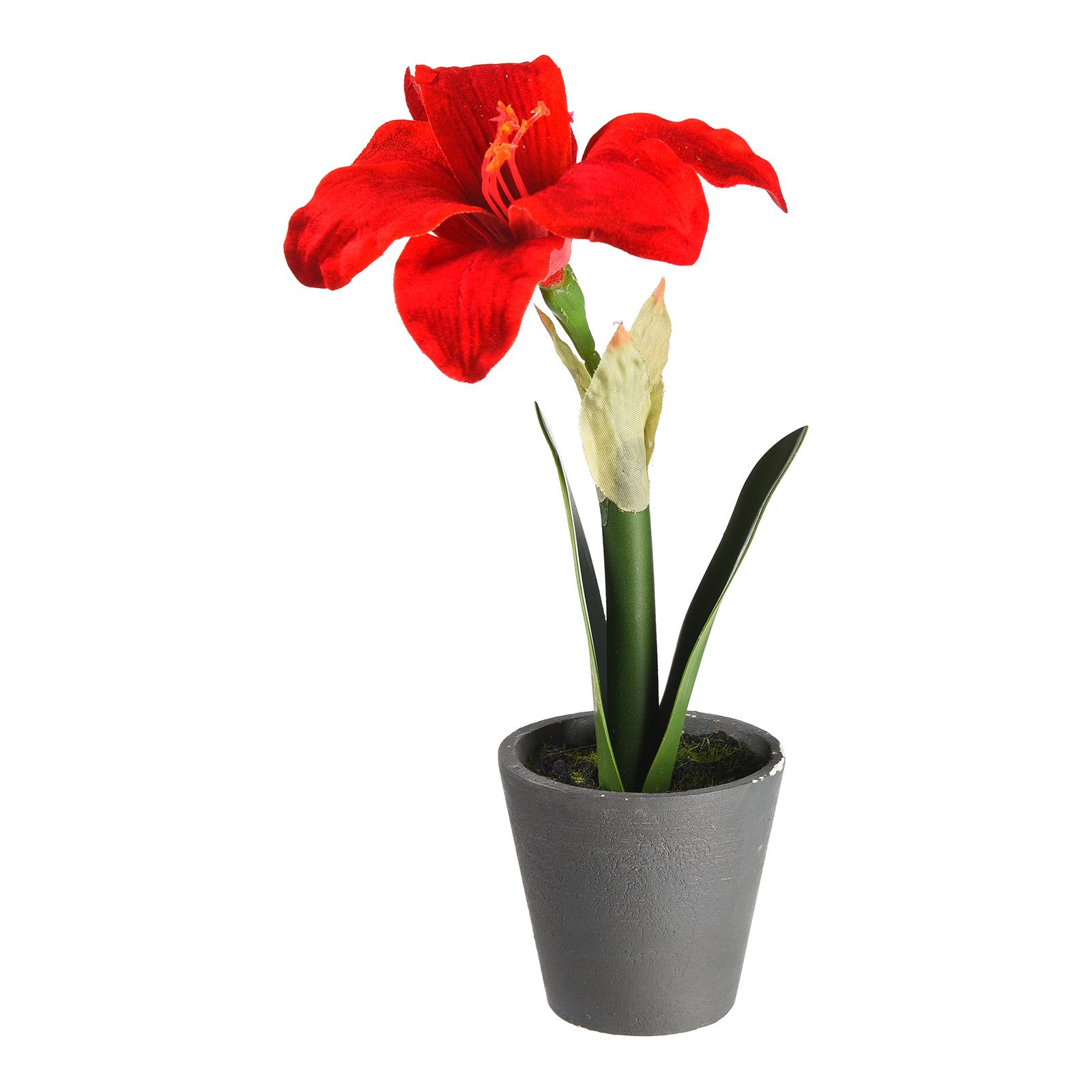 Kunstblume Amaryllis im Topf
