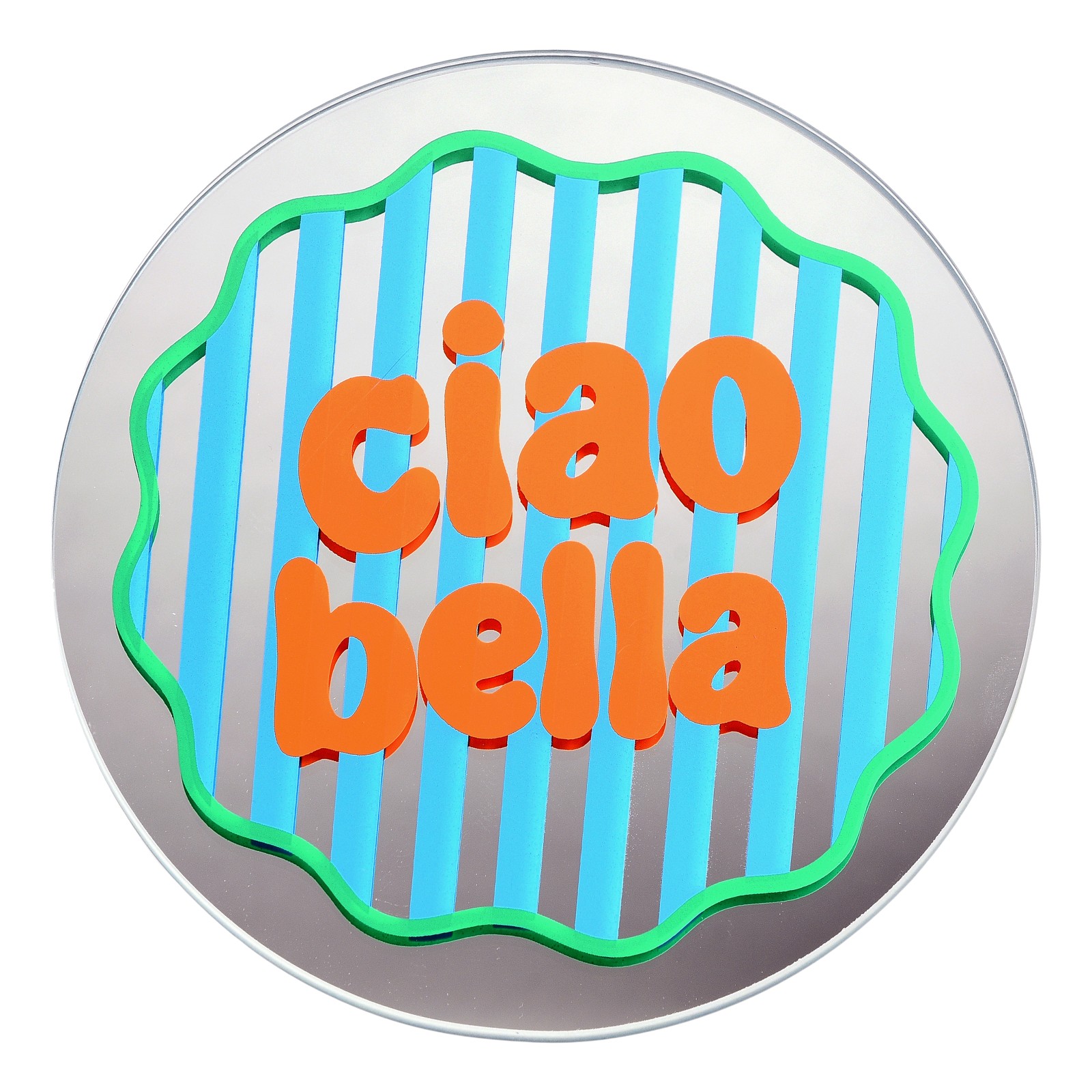 Glas-Wanddeko Ciao Bella, verspiegelt
