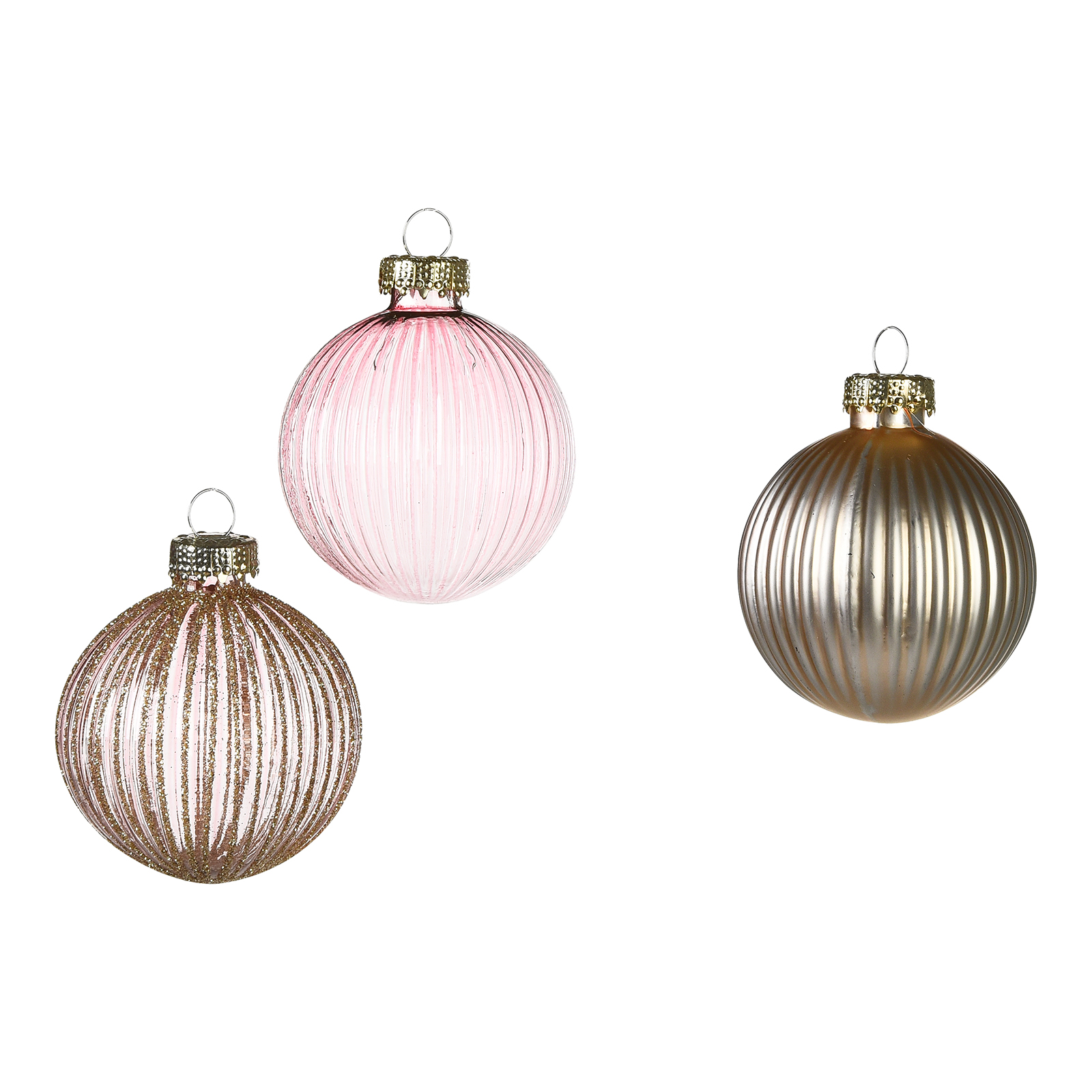 Glas-Weihnachtskugel-Set Rille