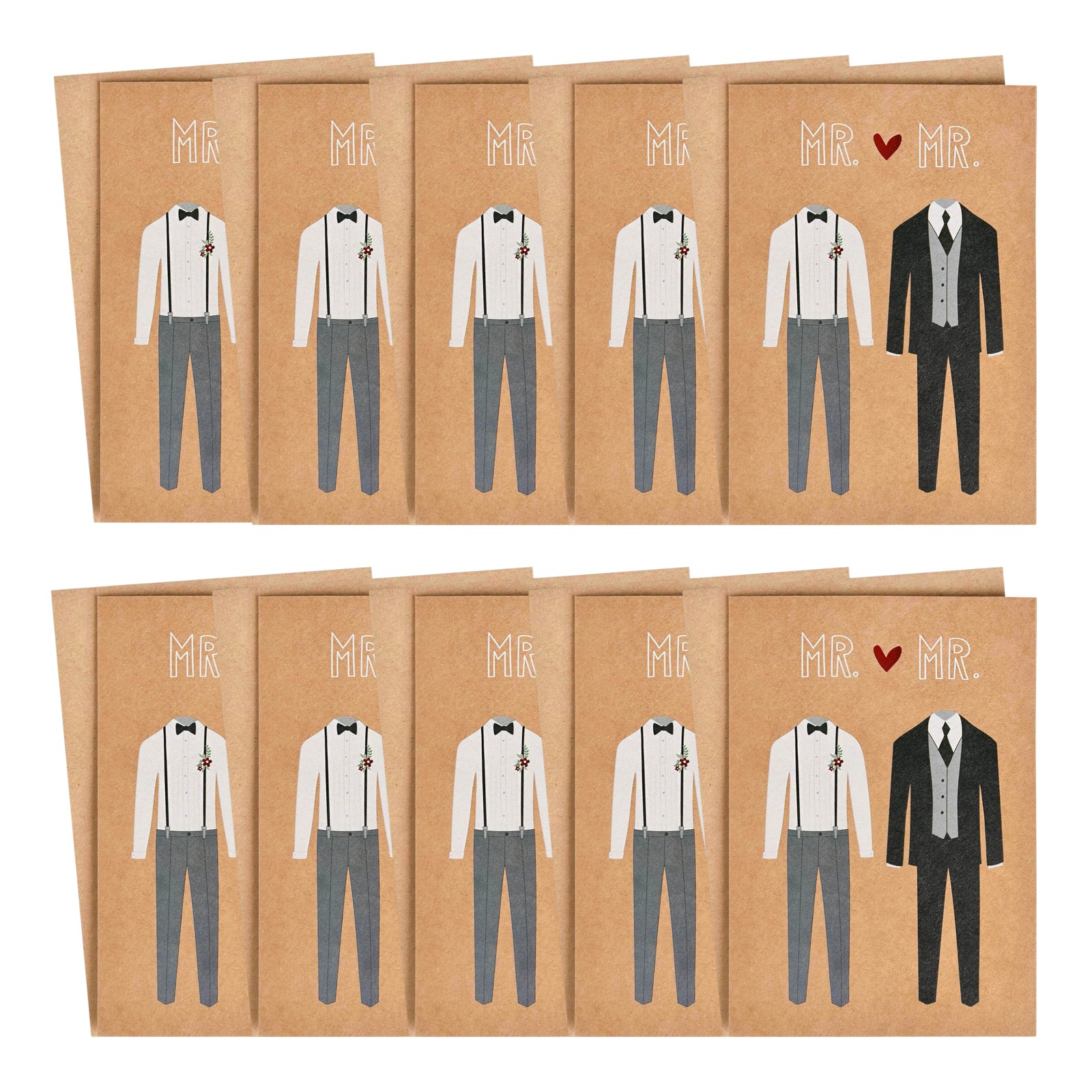 Einladungskarten-Set Mr & Mr