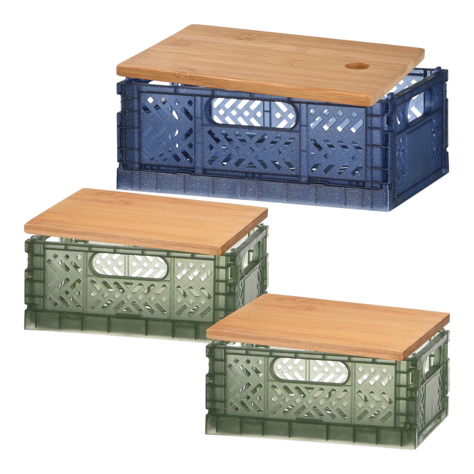 Klappboxen-Set Glitter mit Deckel