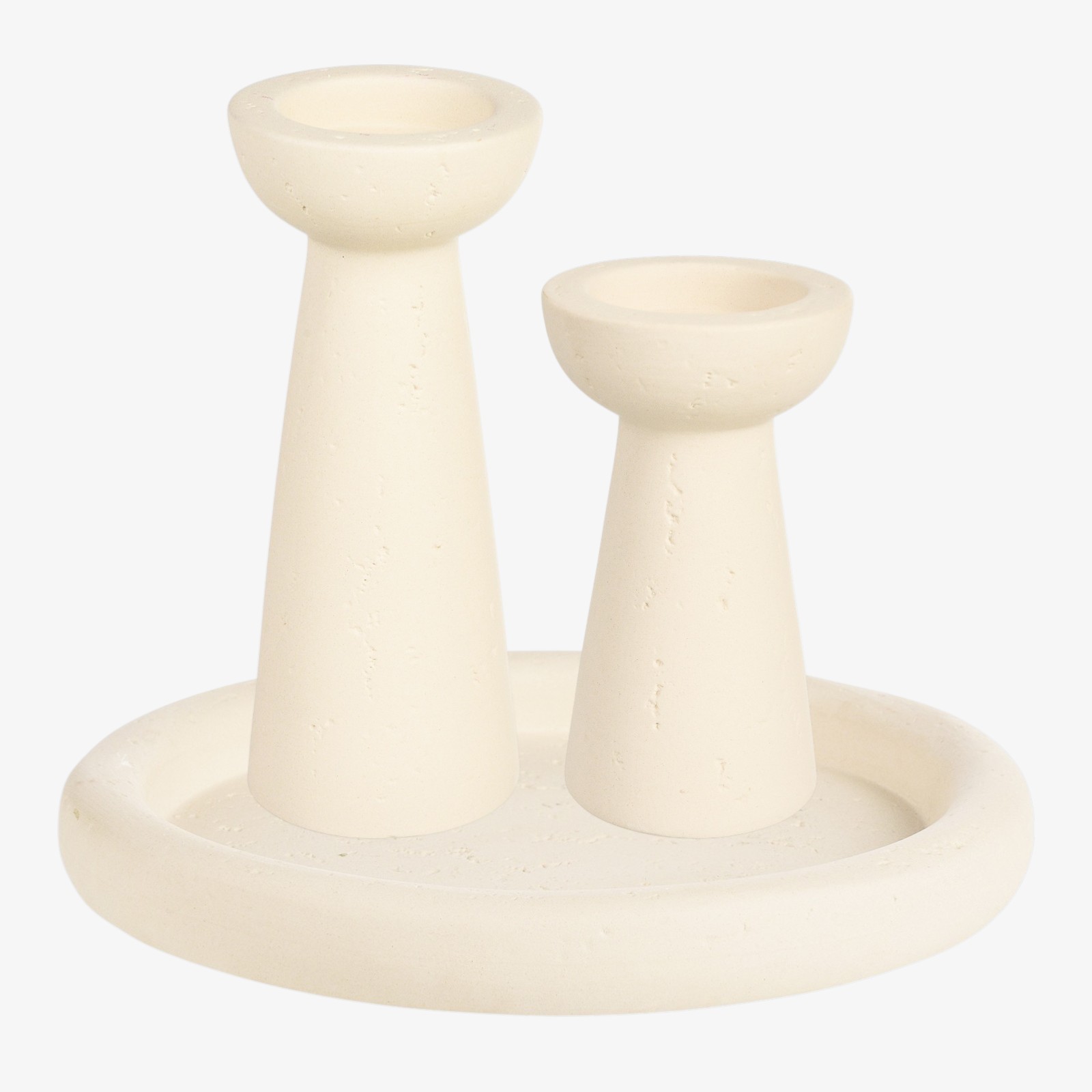 Stabkerzenhalter-Set mit Deko-Tablett