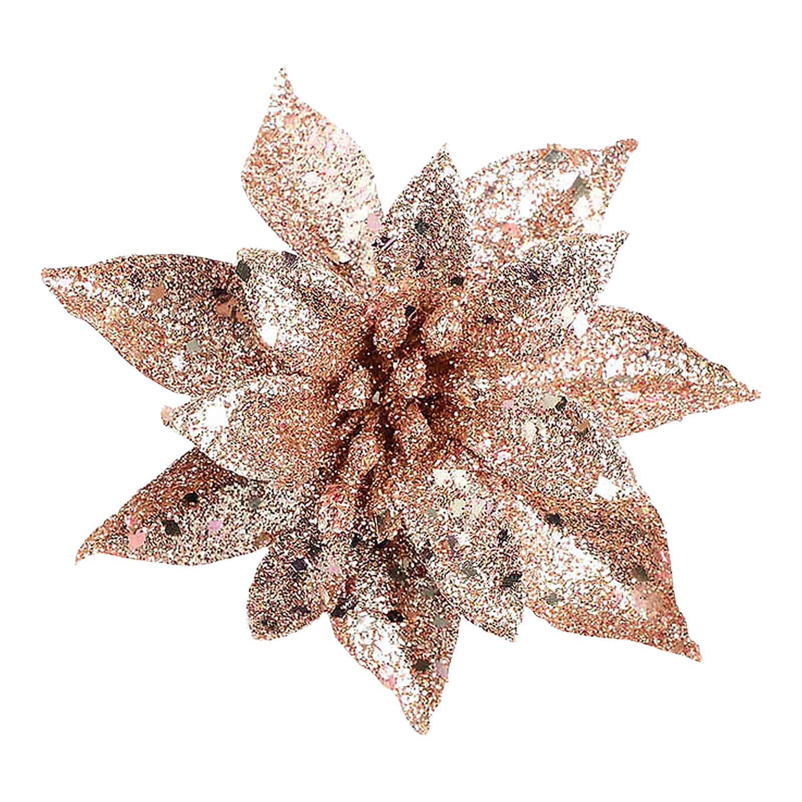 Glitzer-Kunstblume Weihnachtsstern auf Clip