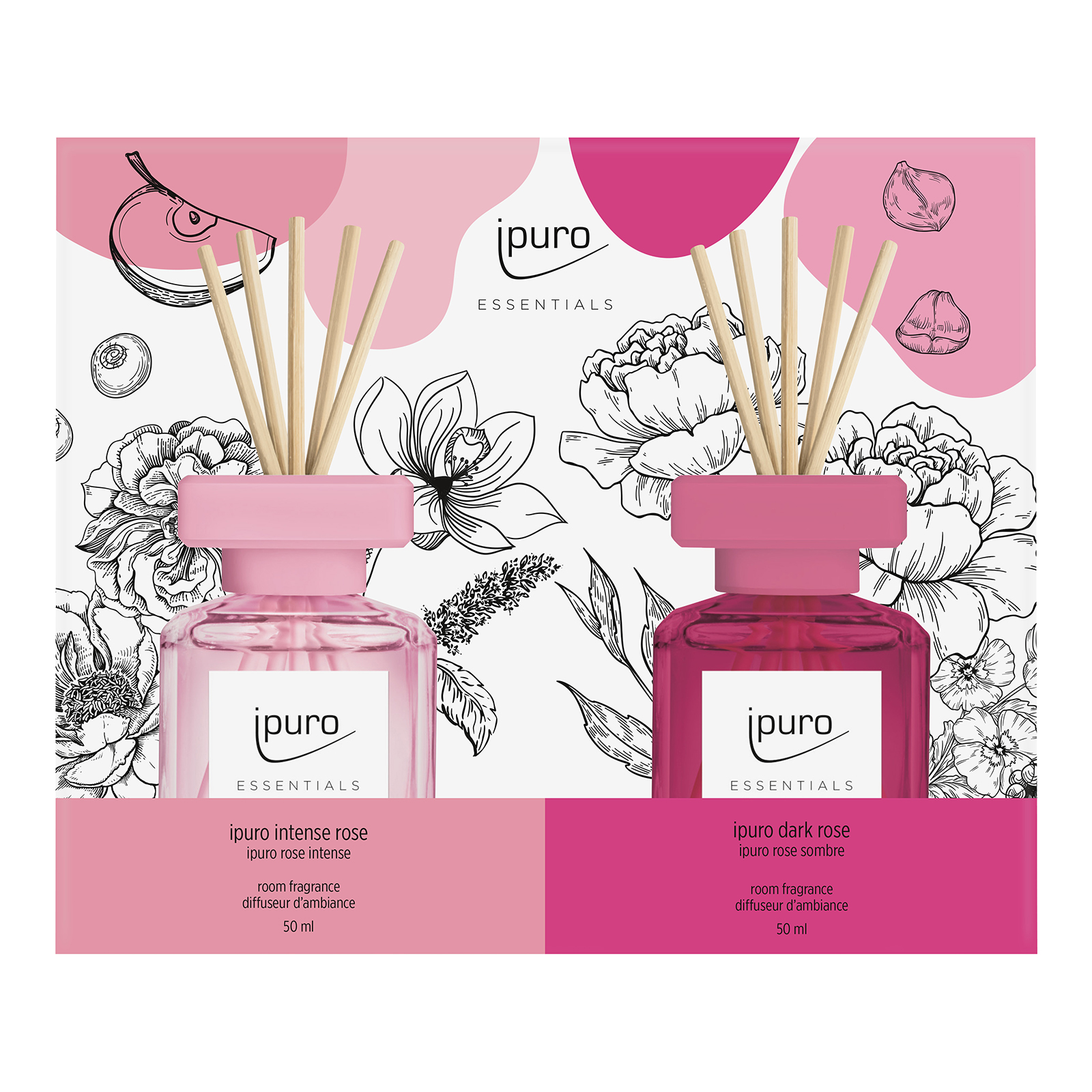 ipuro ESSENTIALS Raumduft-Set Intense Rose & Dark Rose