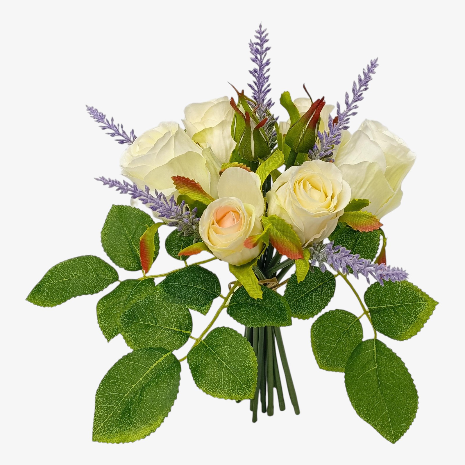 Kunstblumenstrauß Rose mit Lavendel