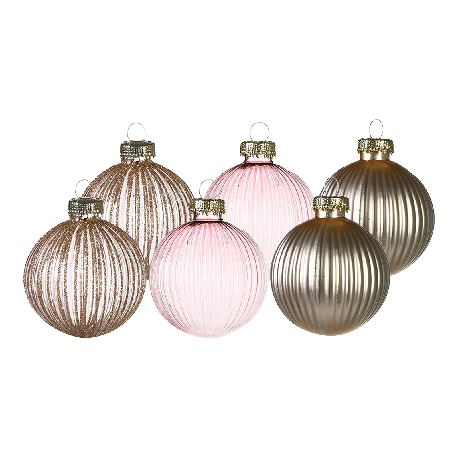 Glas-Weihnachtskugel-Set Rille