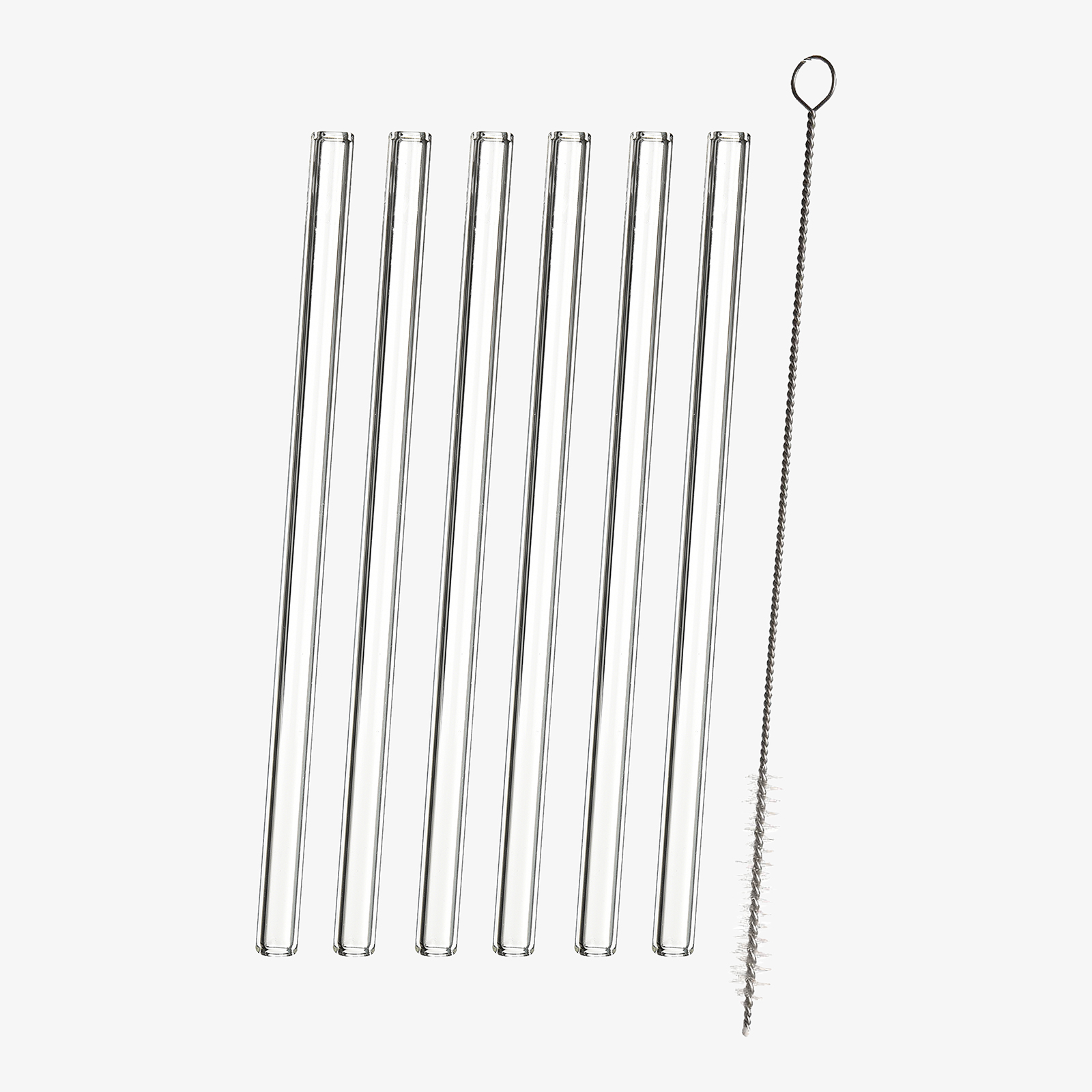 Glas-Trinkhalme mit Reinigungsbürste