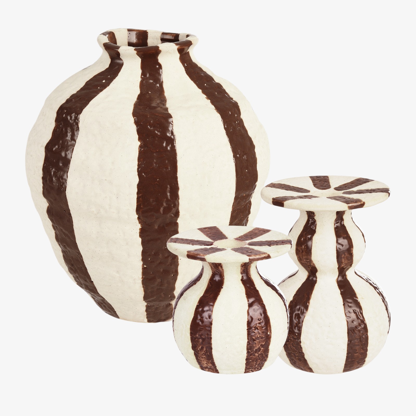 Kerzenhalter-Set Loori mit Vase