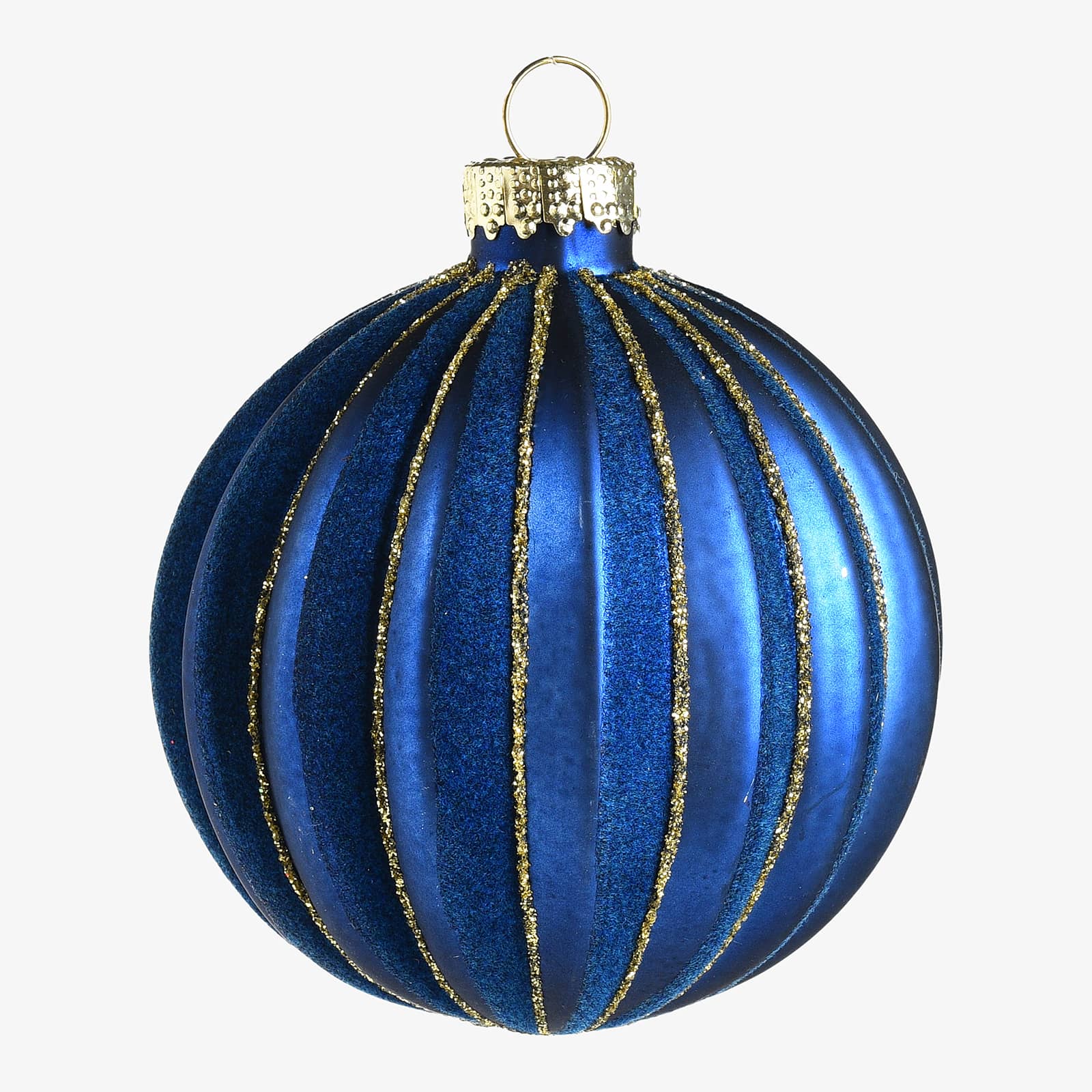 Glas-Weihnachtskugel Velvet Rills