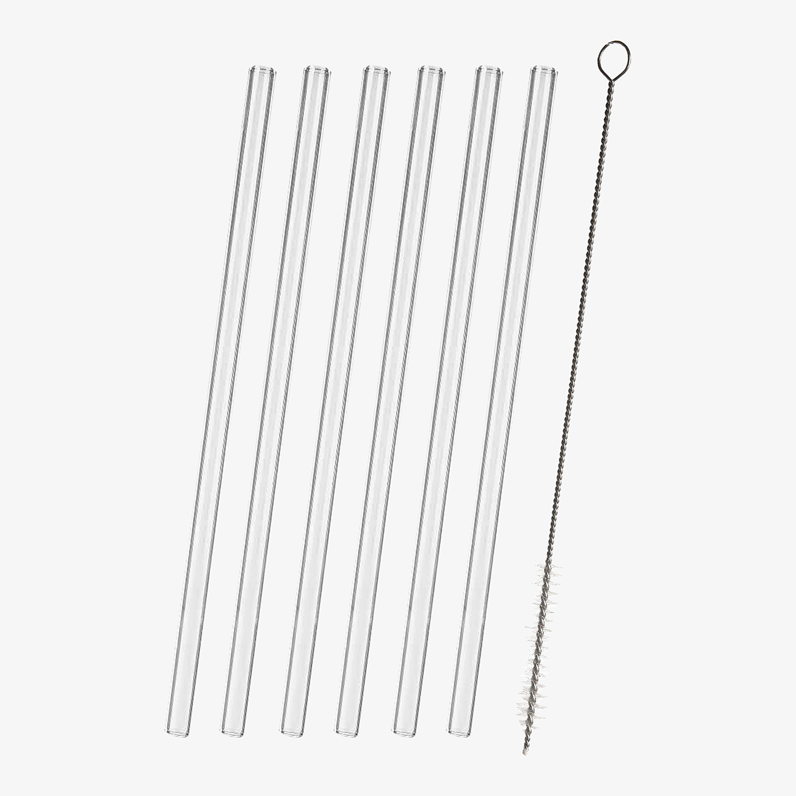 Glas-Trinkhalme mit Reinigungsbürste
