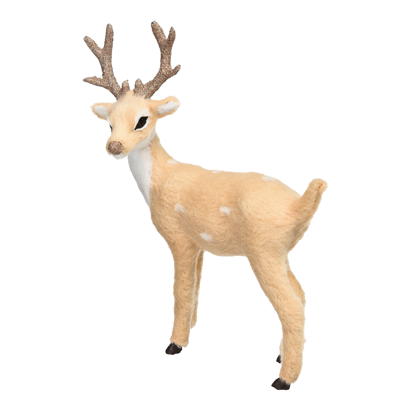 Deko-Figur Hirsch Glitzergeweih