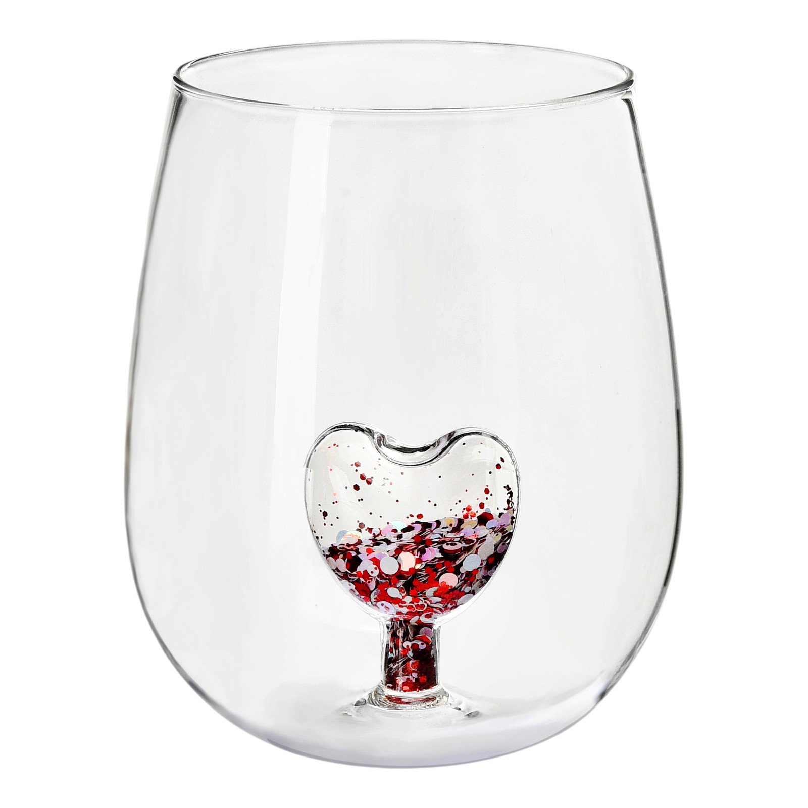 Wasserglas Glitter-Herz