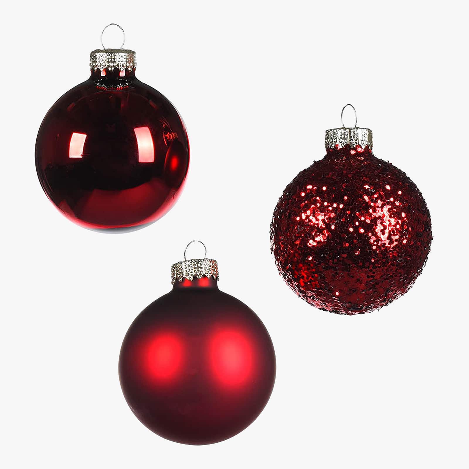 Glas-Weihnachtskugel-Set Glimmermix