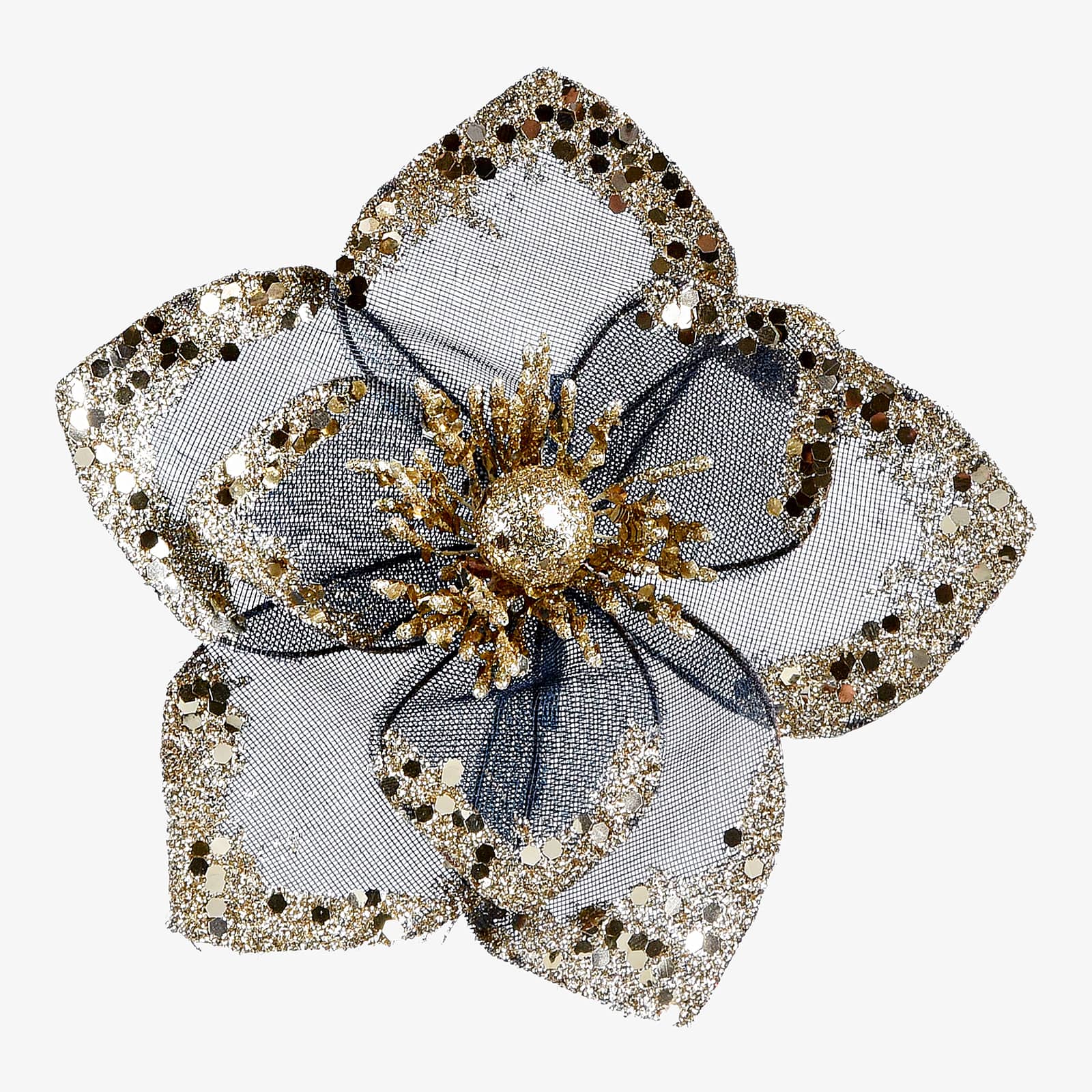 Glitzer-Blume Organza auf Clip