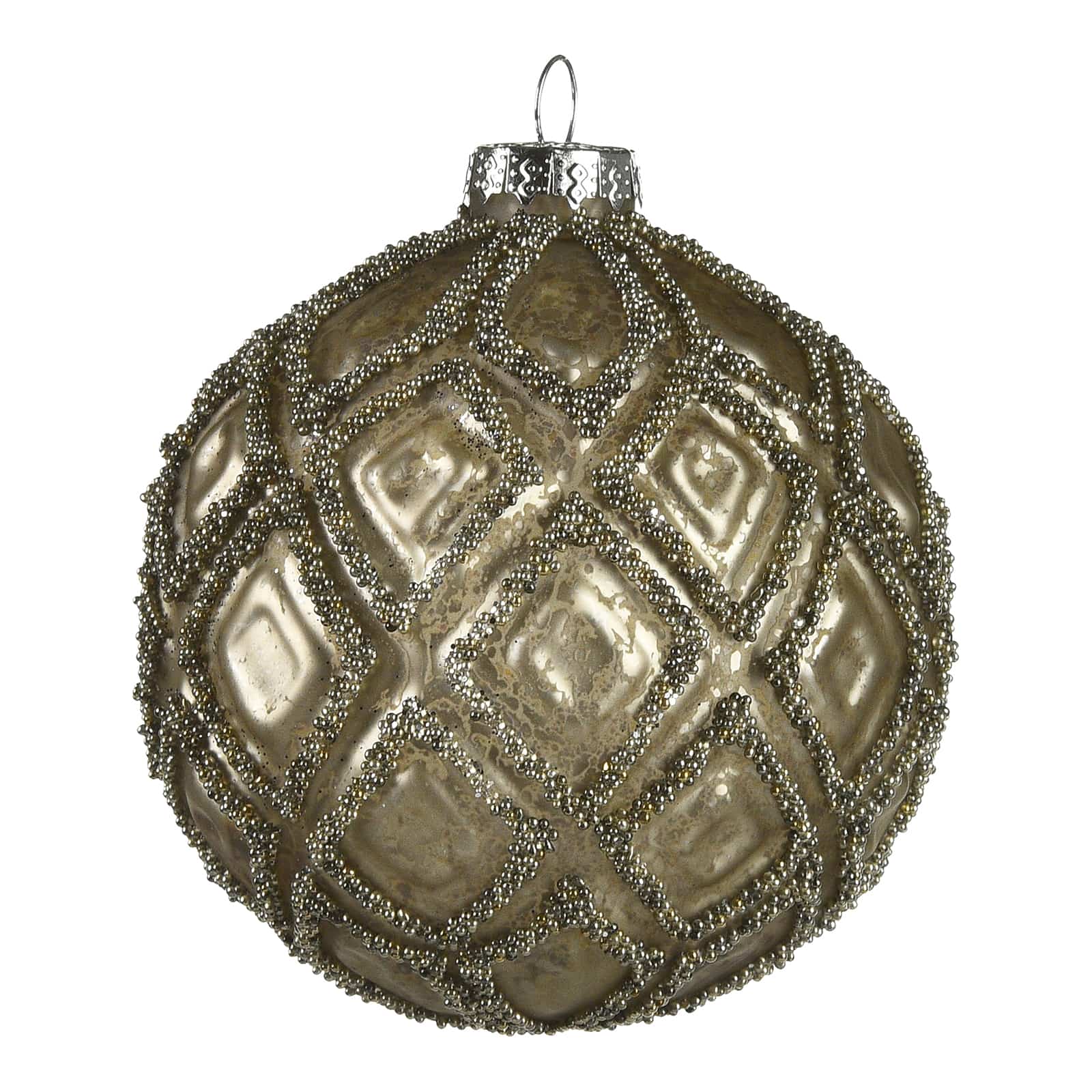 Glas-Weihnachtskugel Sugar Romb