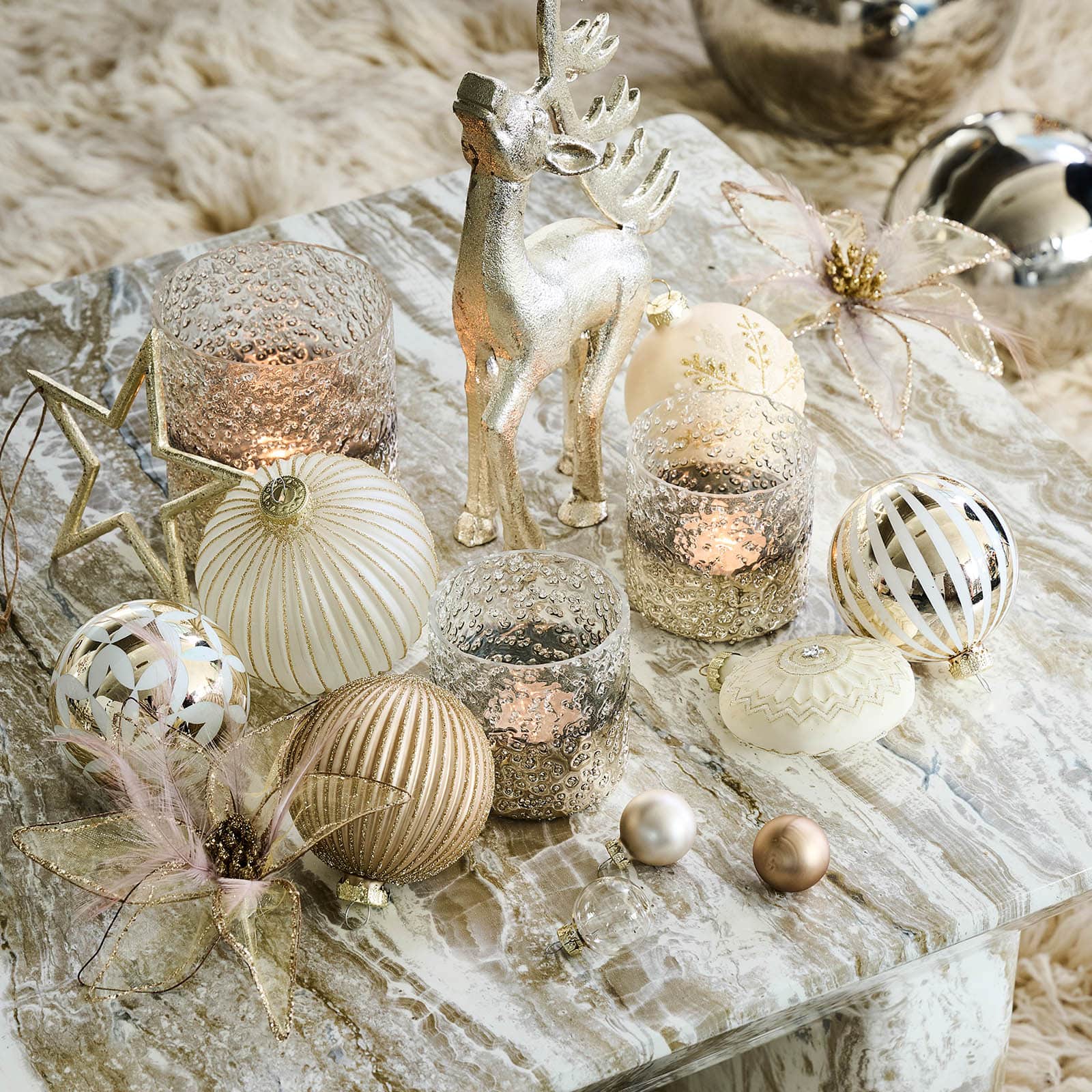 Glas-Weihnachtskugel Glanced Rill