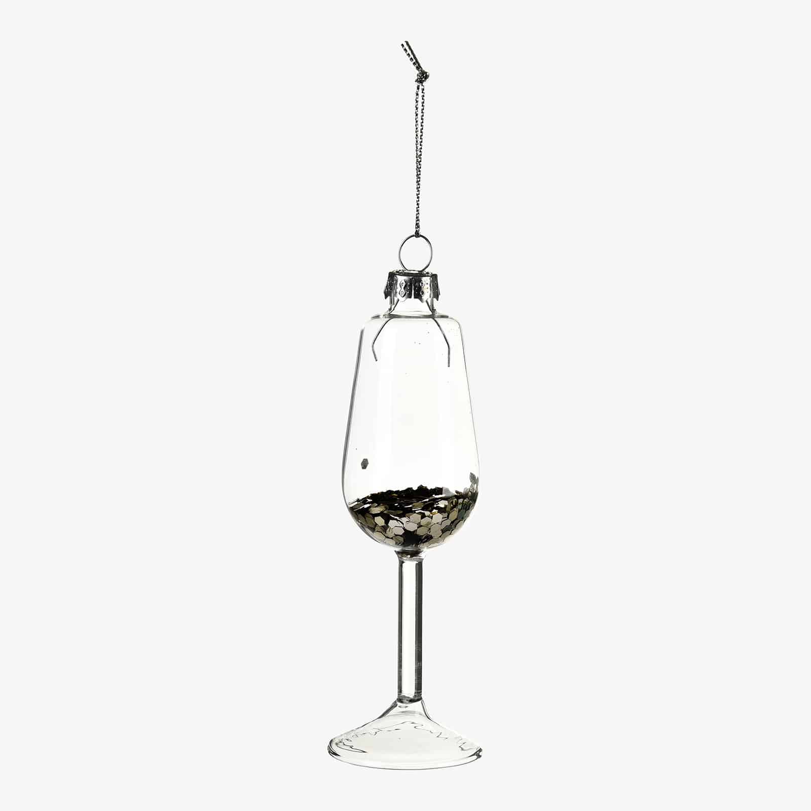 Glas-Baumschmuck Sektglas