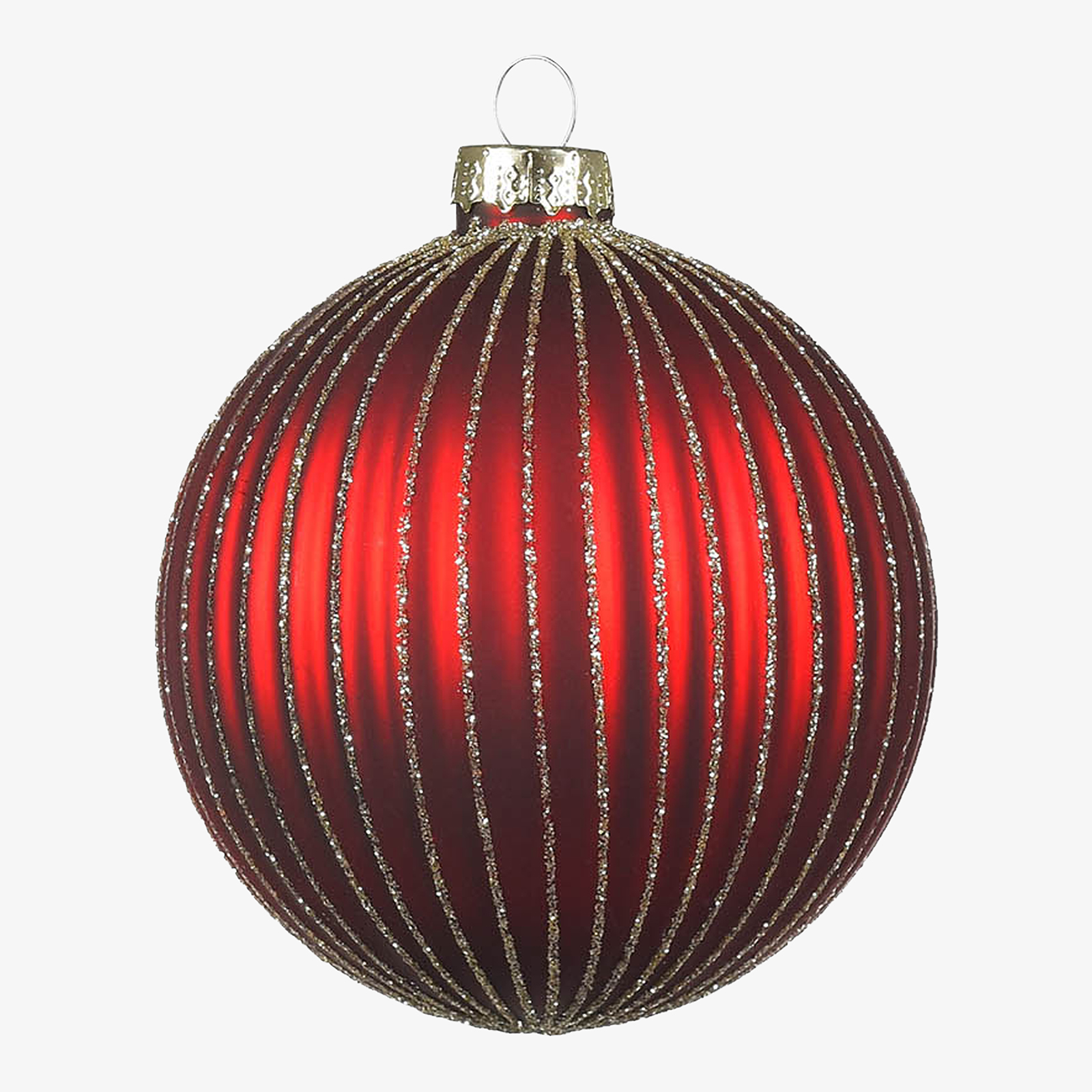 Glas-Weihnachtskugel Glitter-Streifen