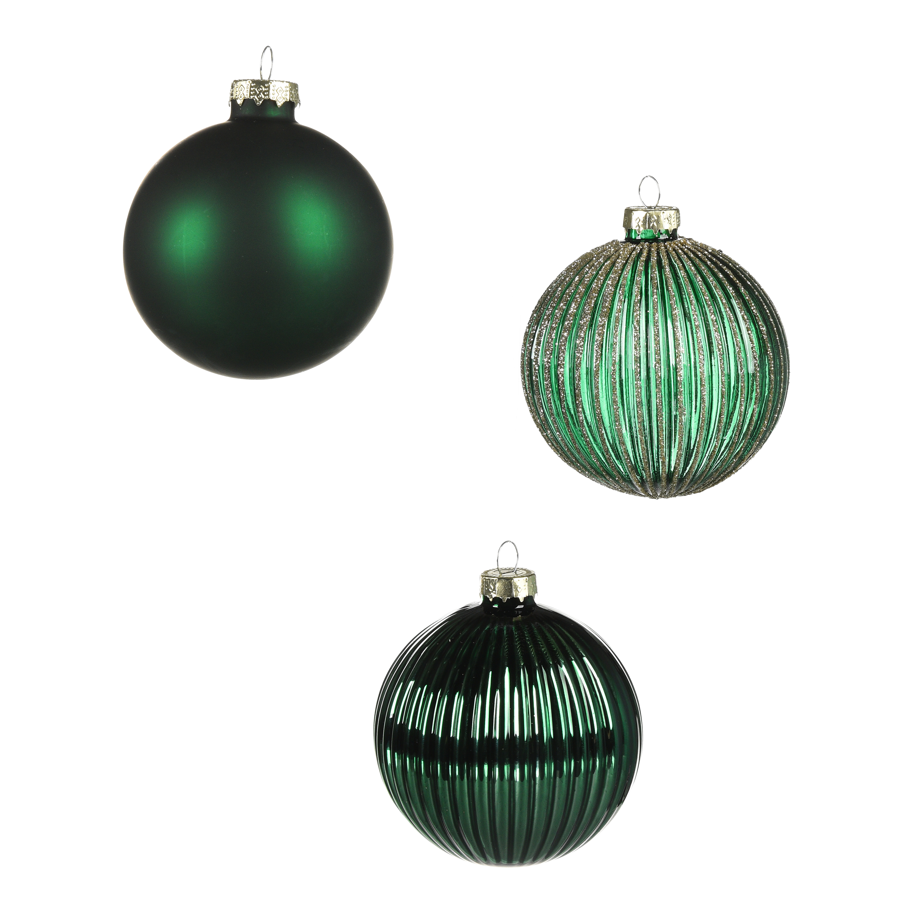 Glas-Weihnachtskugel-Set Rille