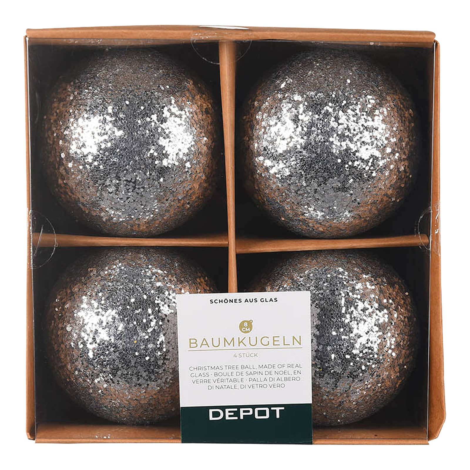Glas-Weihnachtskugel Glimmer